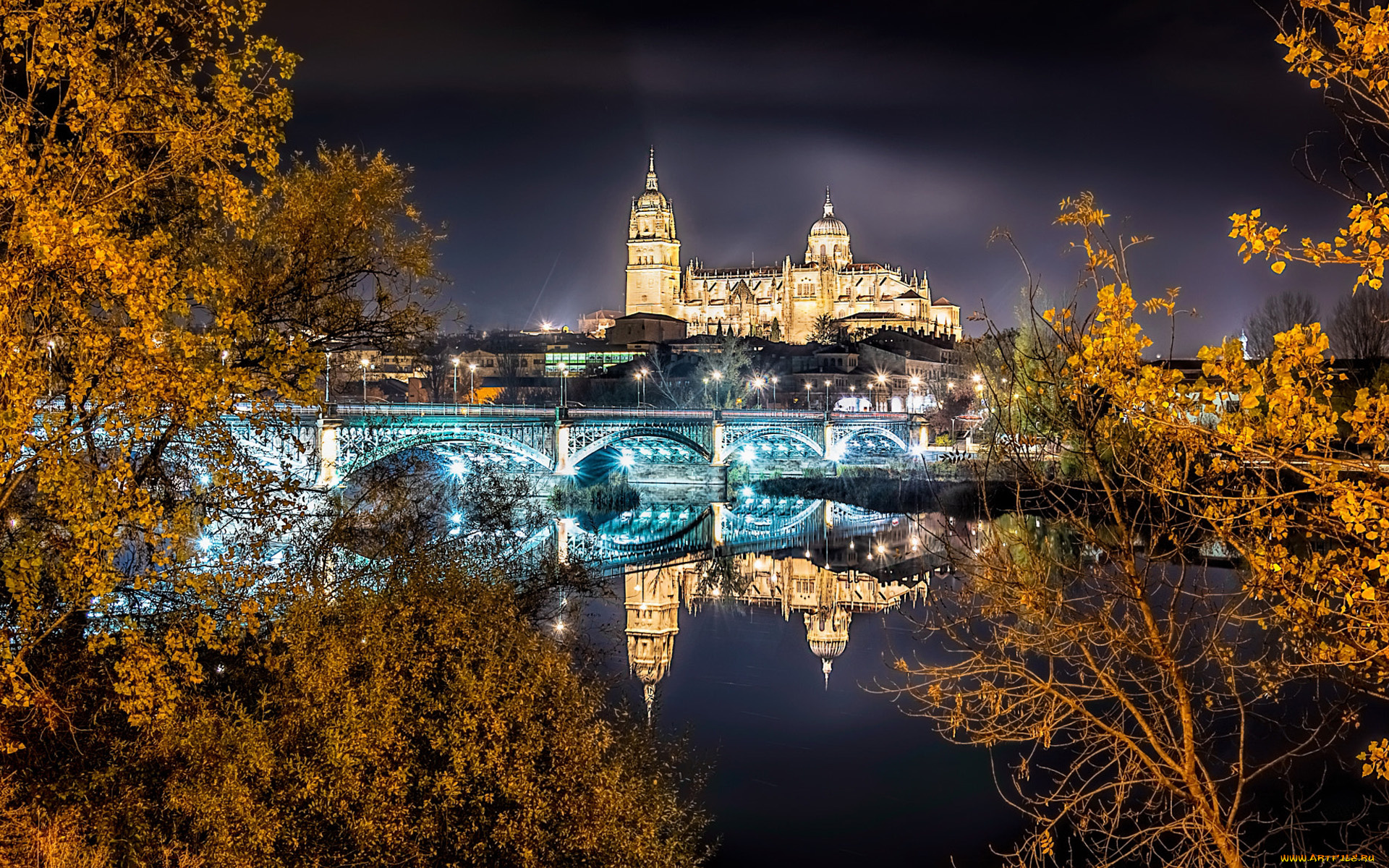 salamanca, cathedral, tormes, river, salamanca, spain, города, саламанка, , испания, cathedral, tormes, river
