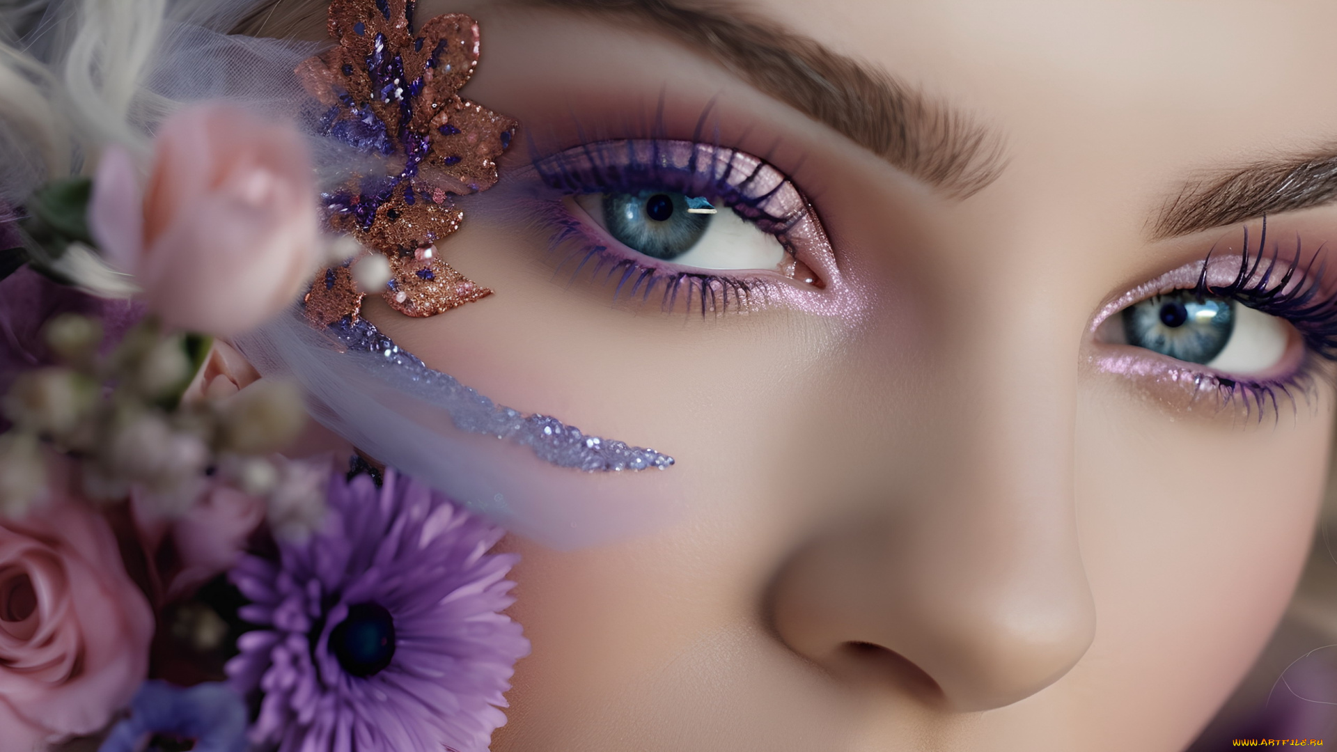 3д, графика, глаза, , eyes, глаза, макияж