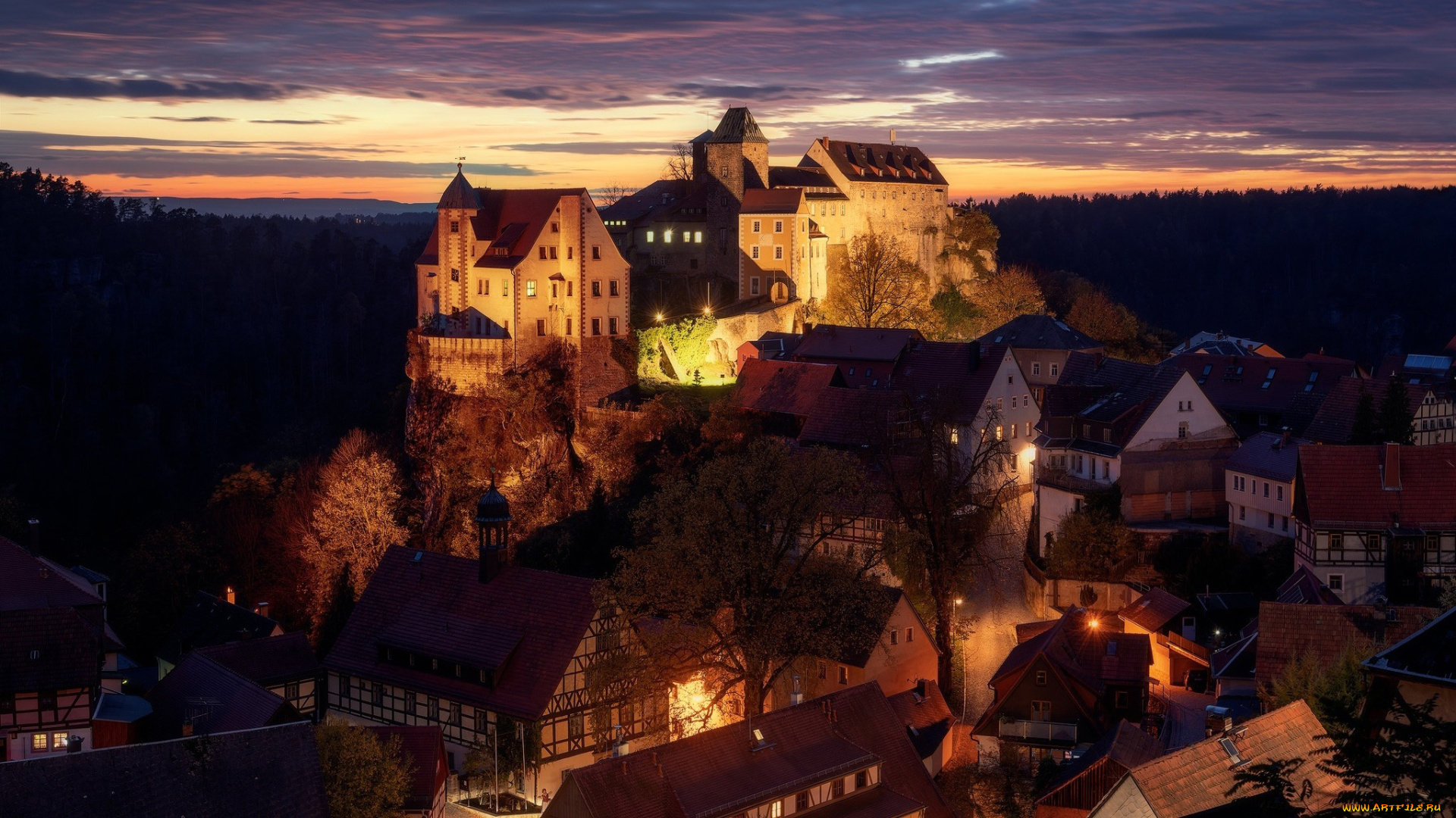hohnstein, castle, germany, города, замки, германии, hohnstein, castle