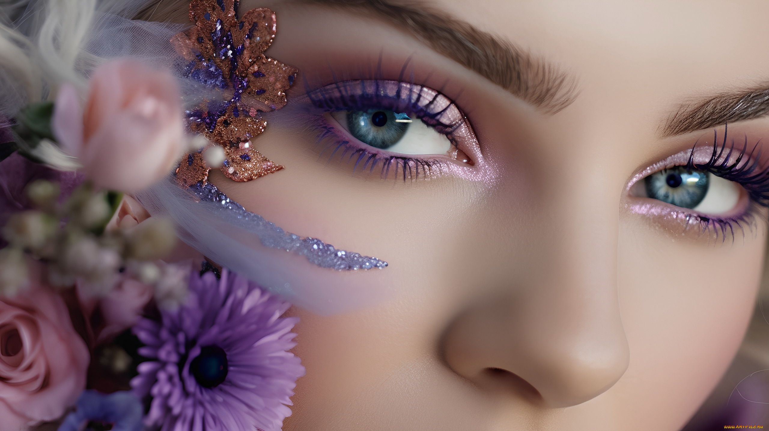 3д, графика, глаза, , eyes, глаза, макияж