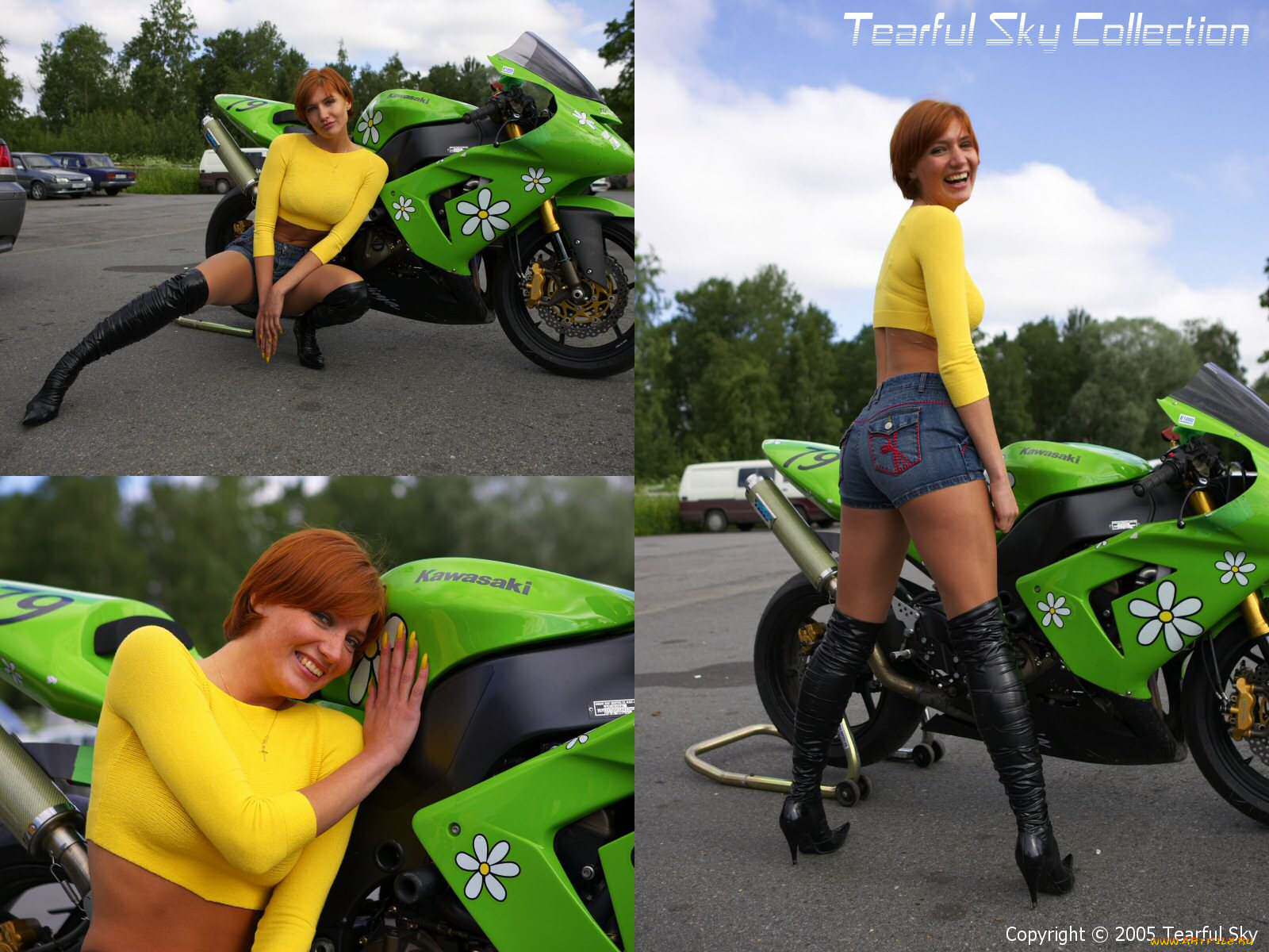 мотоциклы, мото, девушкой