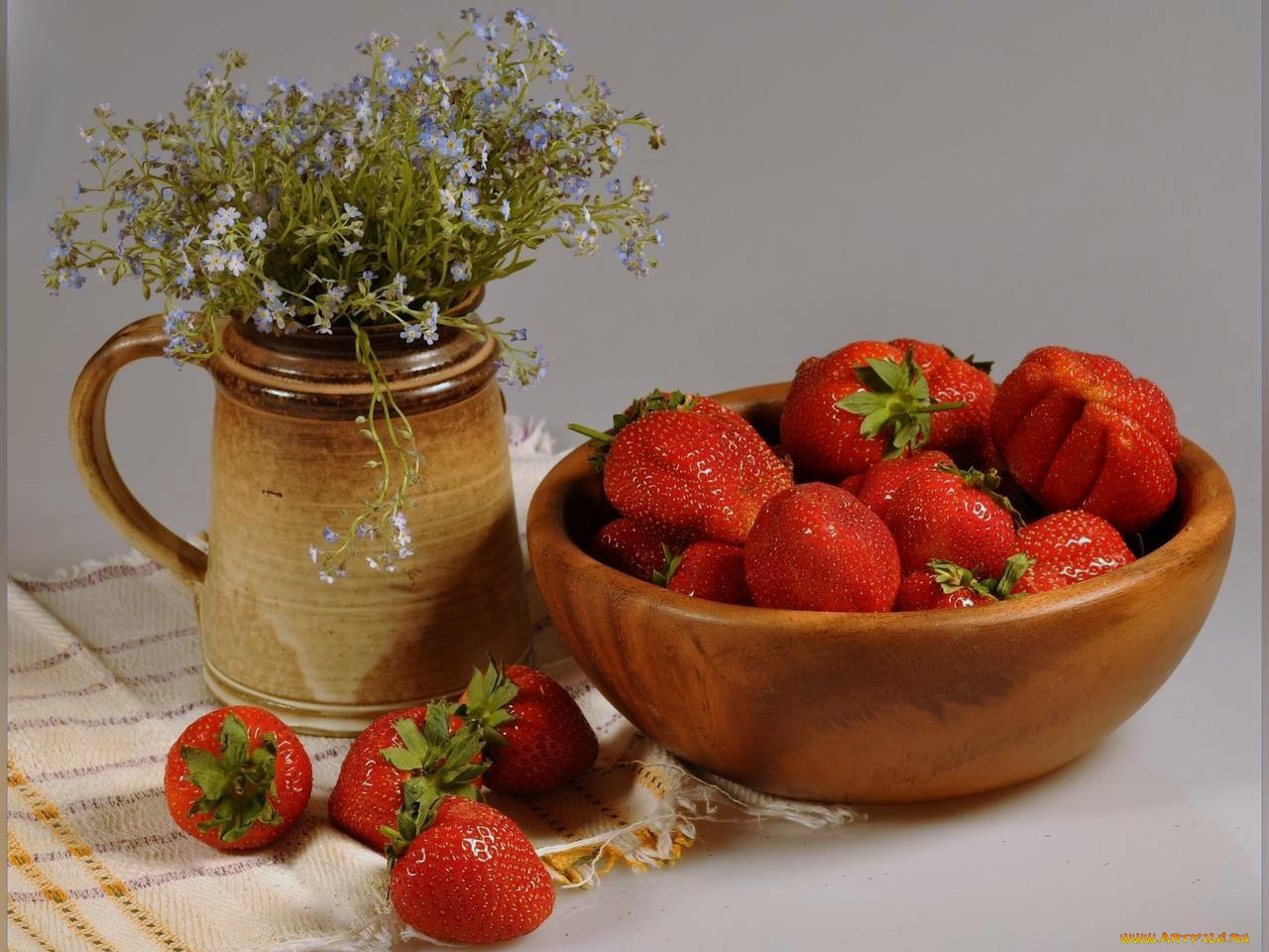 еда, клубника, земляника