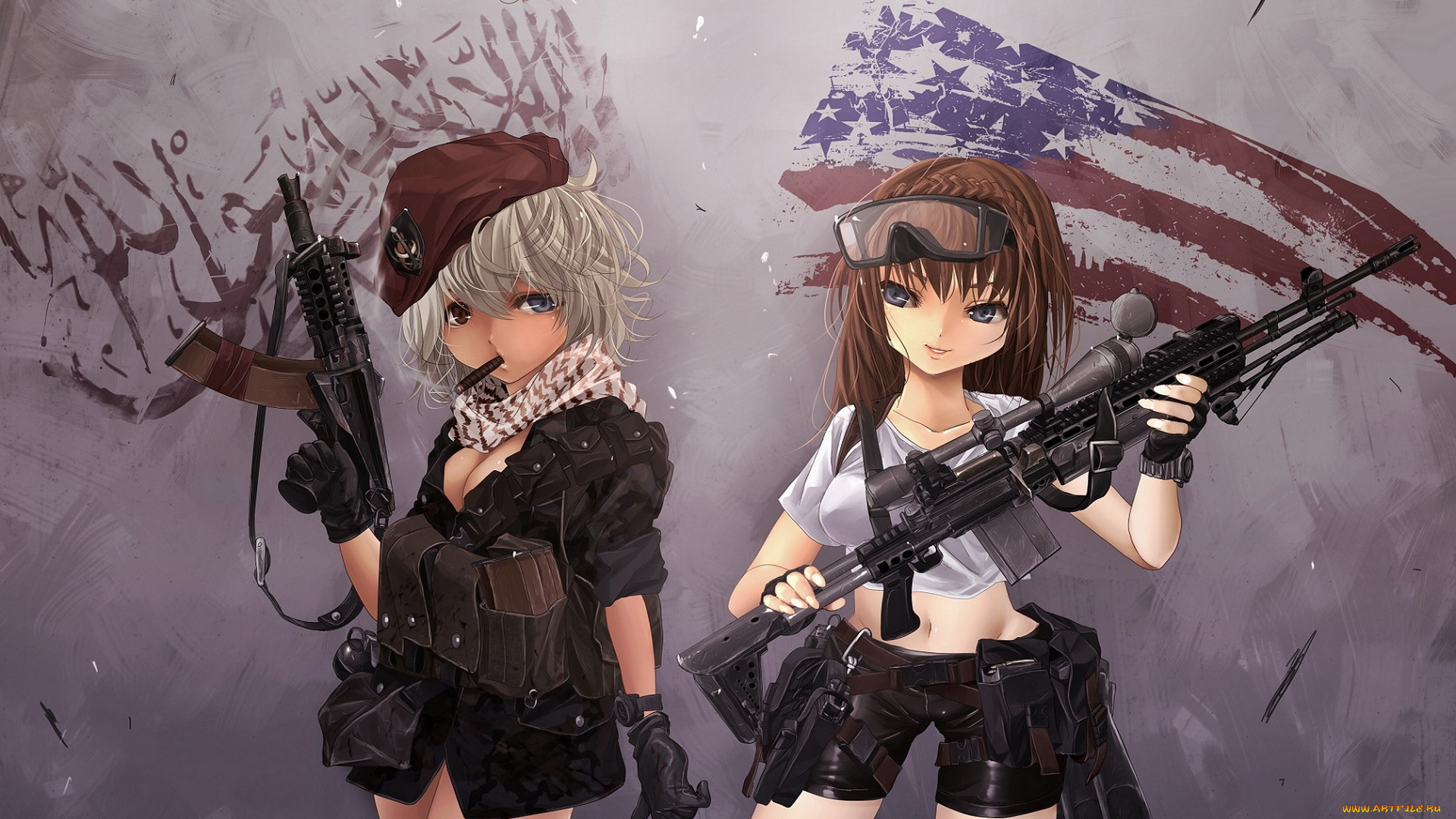 аниме, weapon, blood, technology