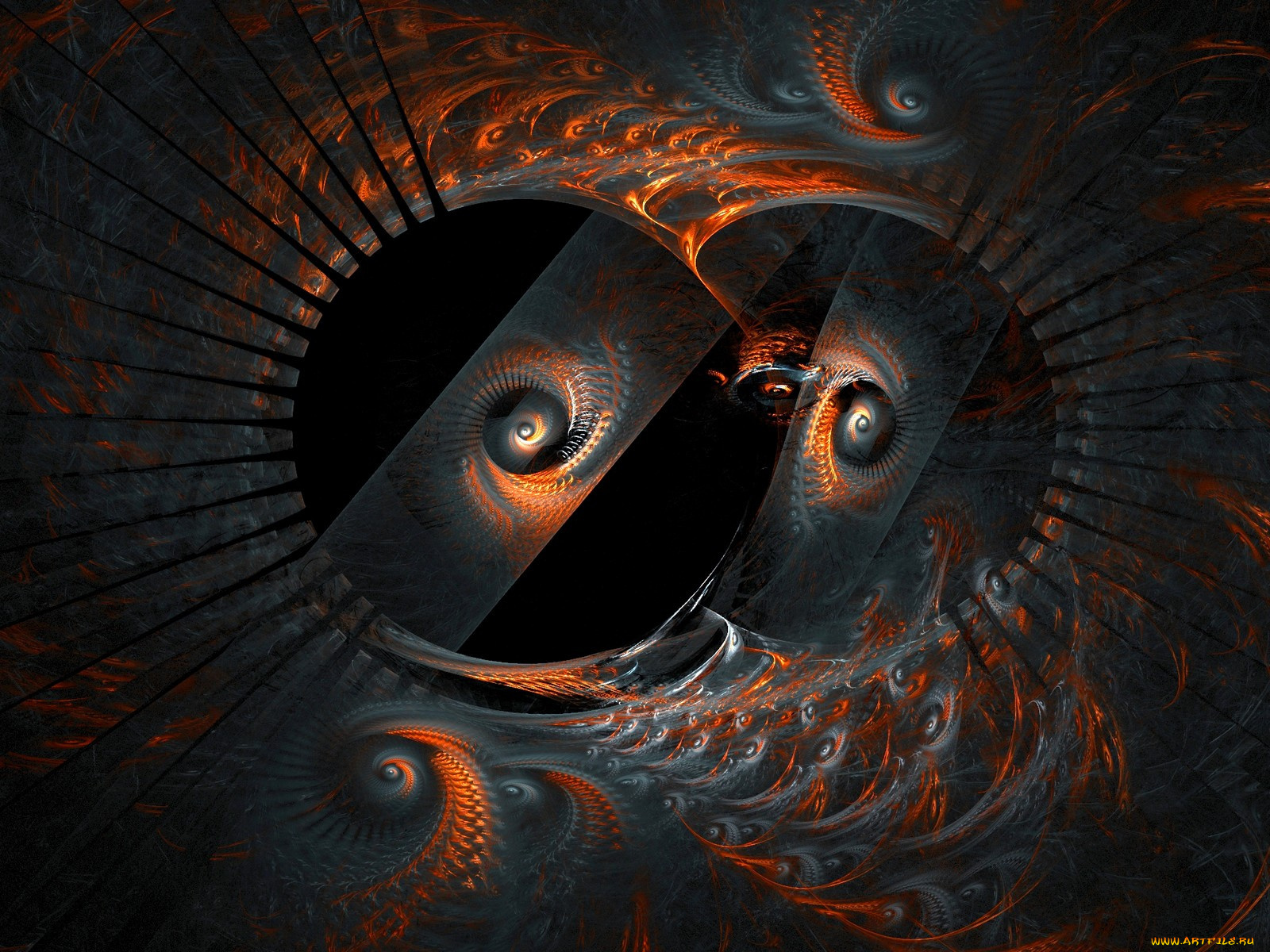 3д, графика, fractal, фракталы, изгиб, узор, фон, цвета