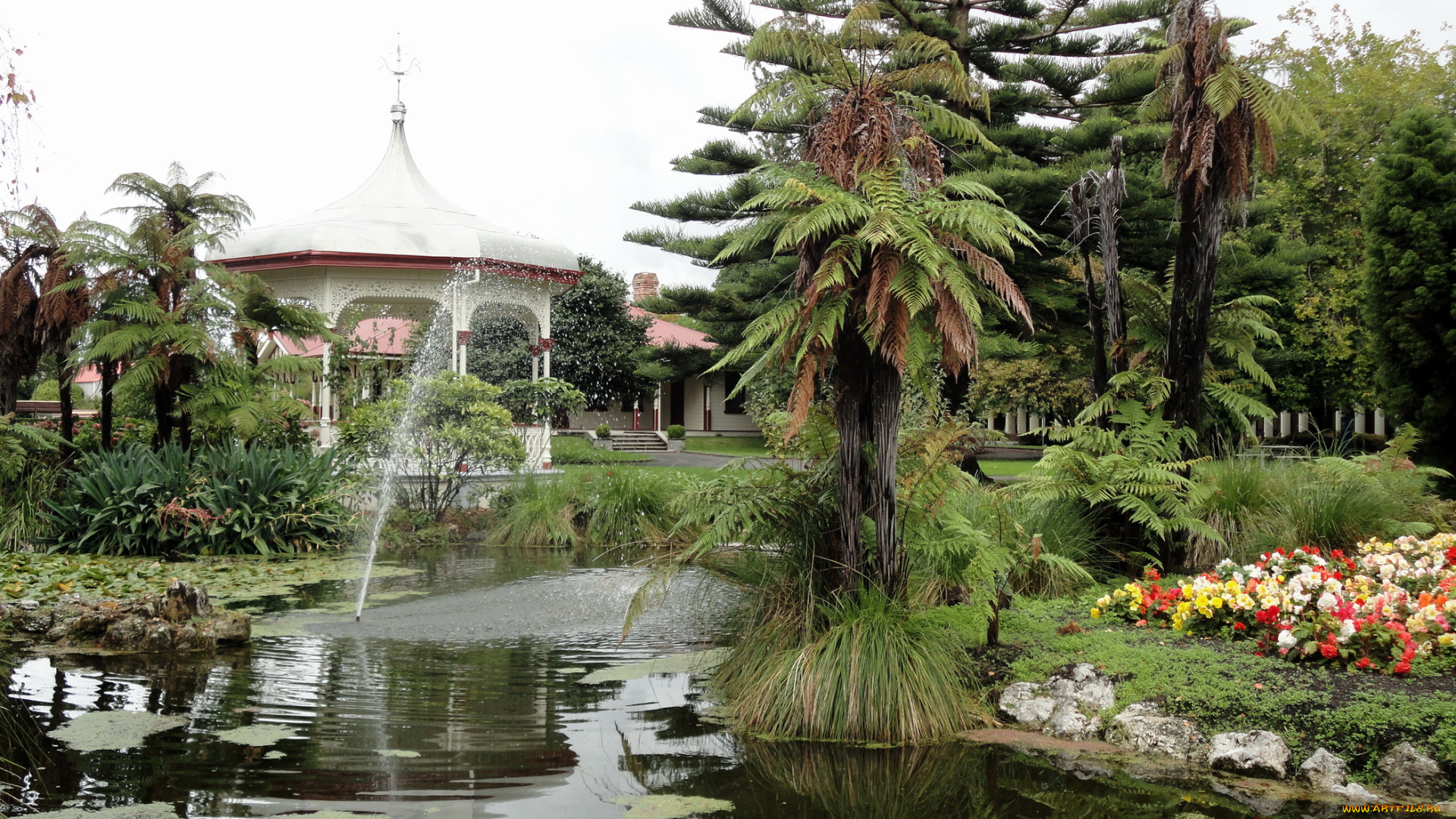 new, zealand, rotorua, gardens, природа, парк