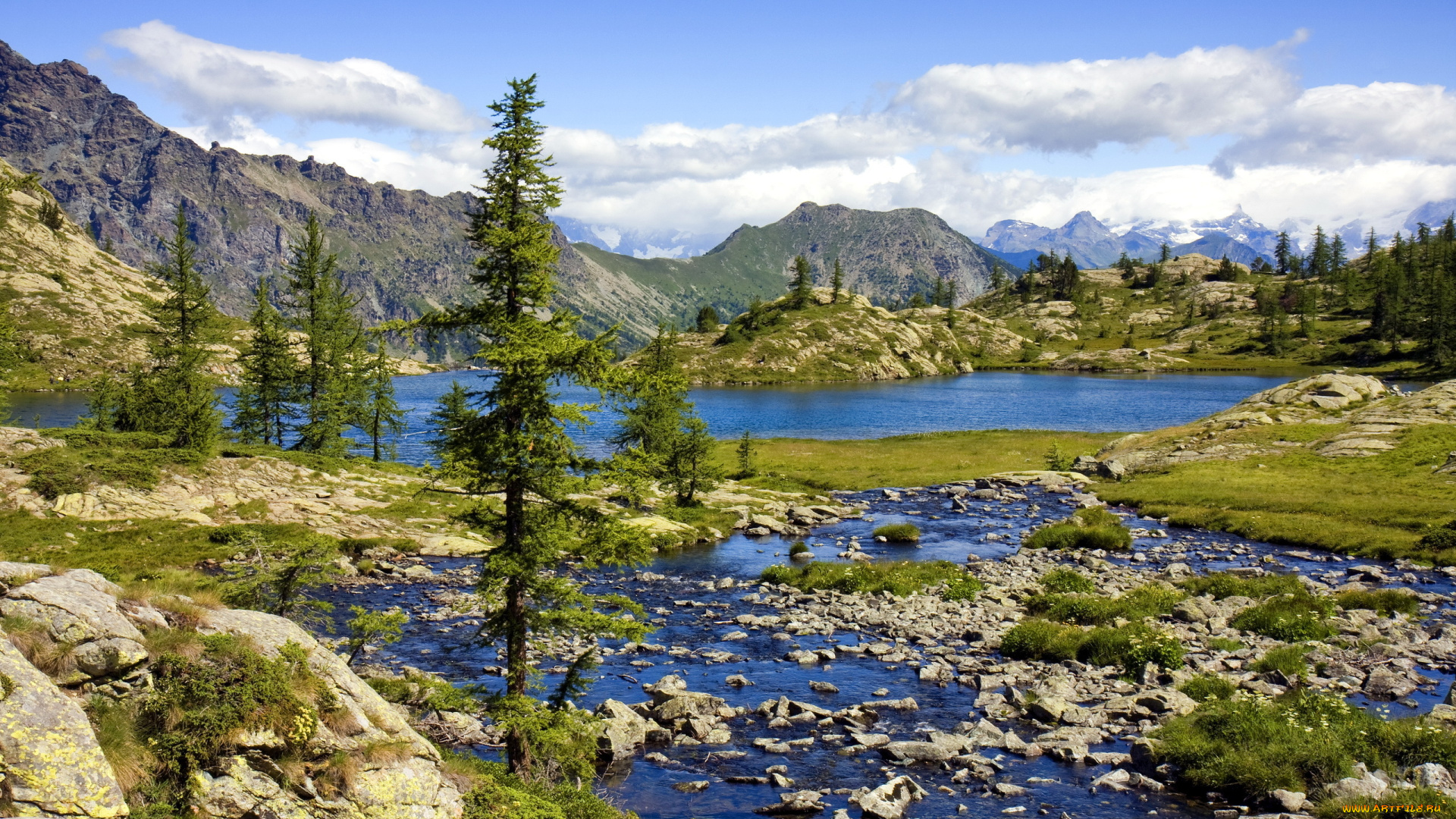 природа, реки, озера, деревья, горы, озеро