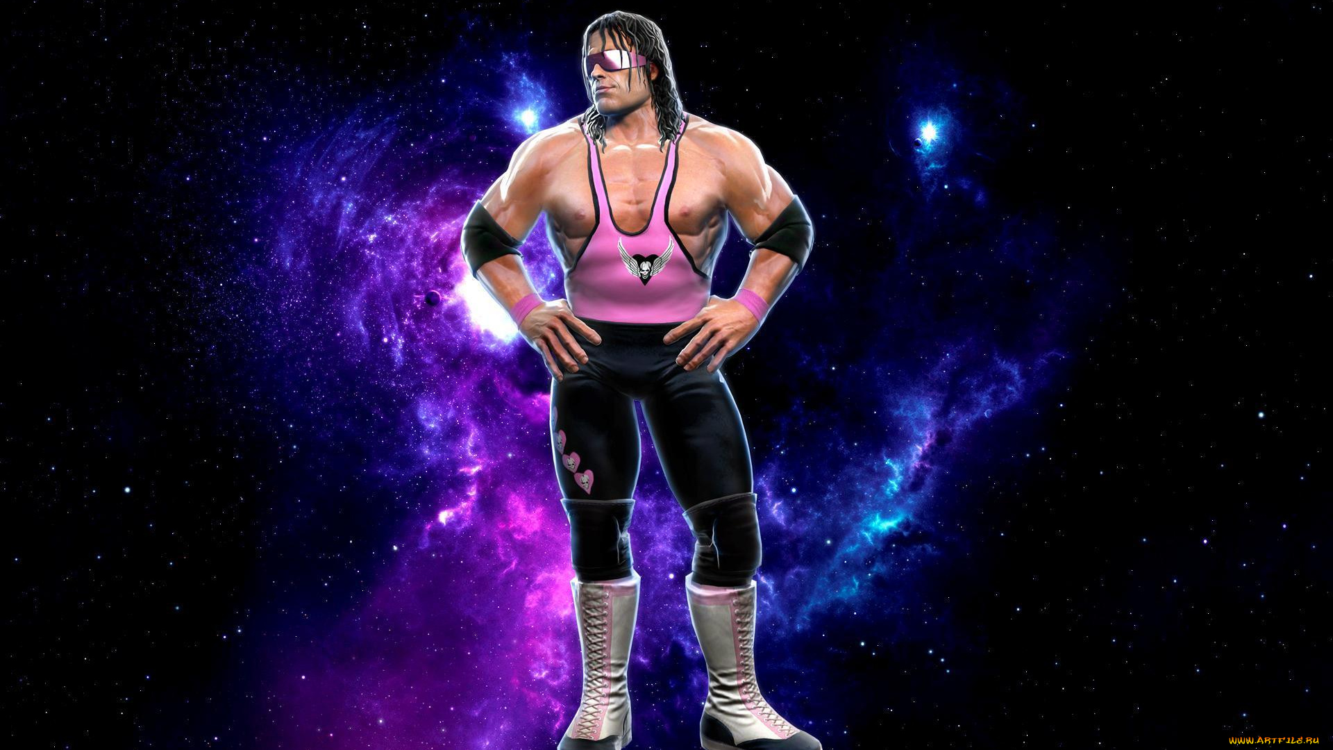 спорт, 3d, рисованные, wwe, bret, hart