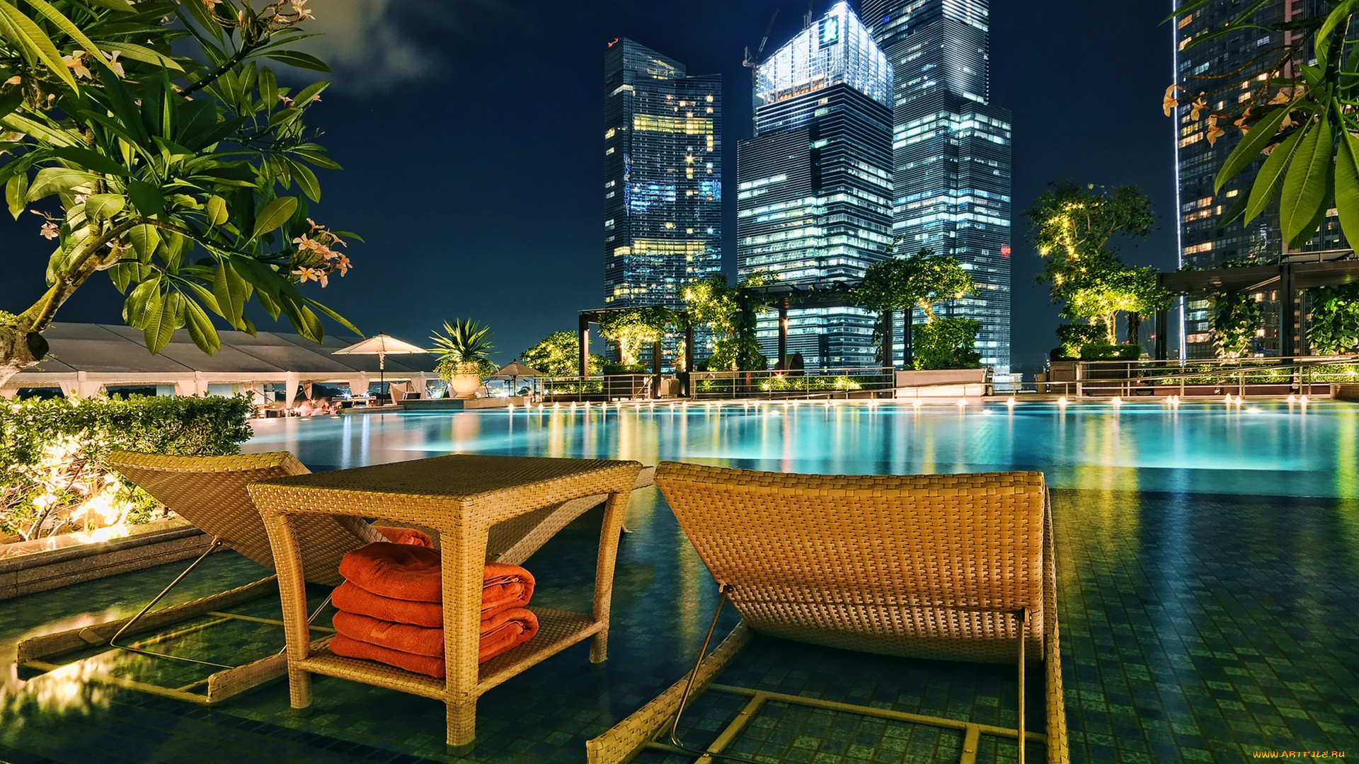 города, сингапур, marina, bay