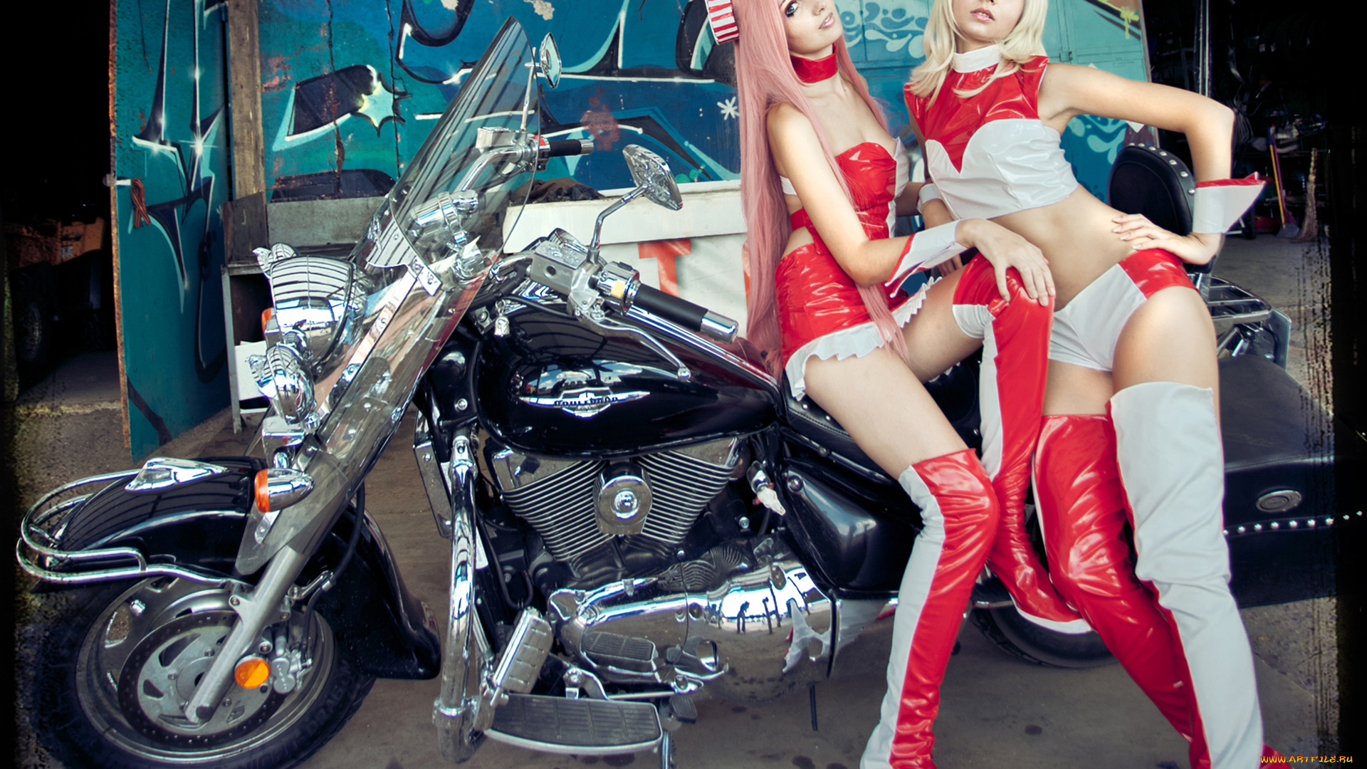 мотоциклы, мото, девушкой, сапоги