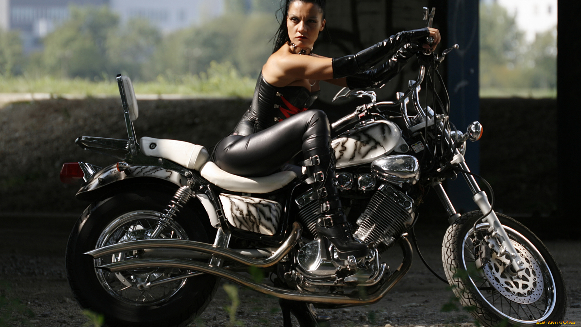 мотоциклы, мото, девушкой, сапоги