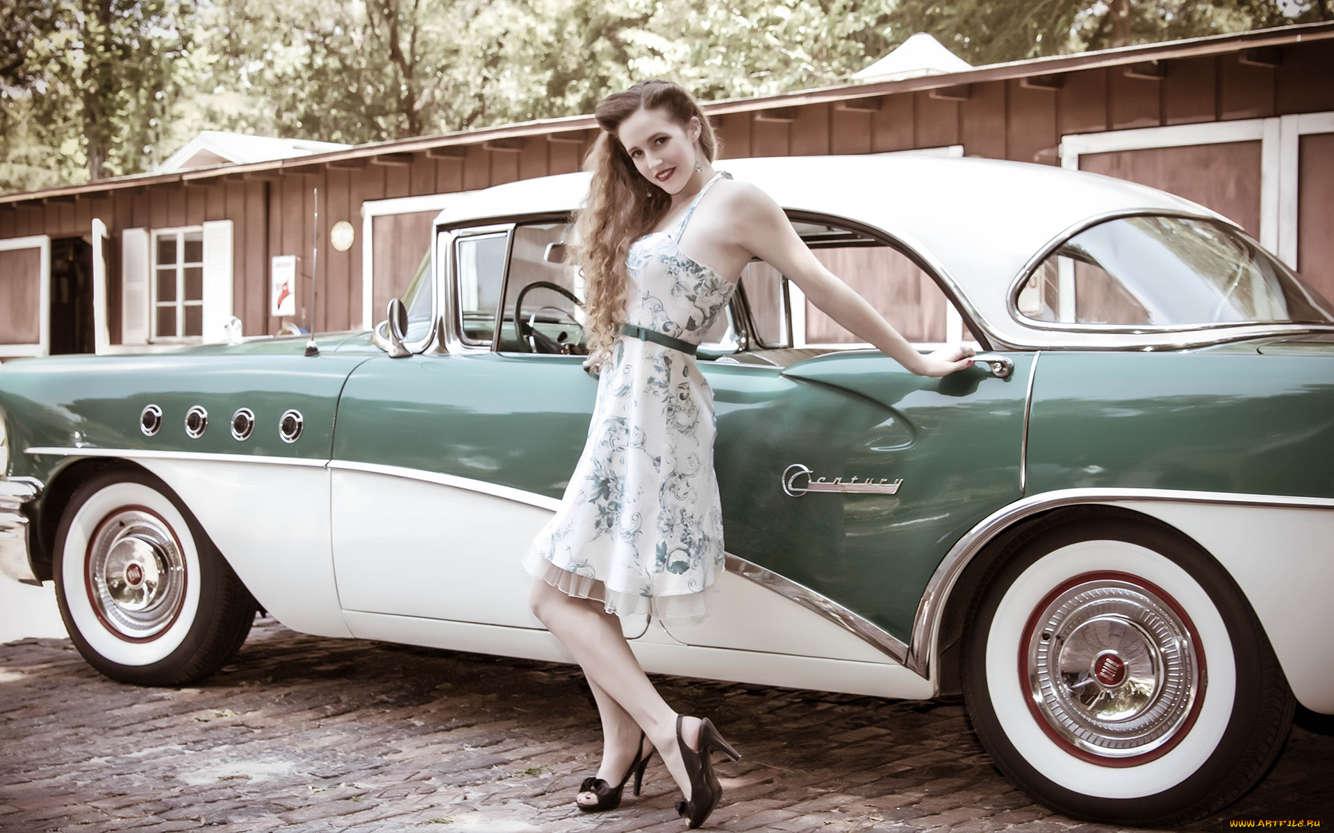 автомобили, авто, девушками, платье
