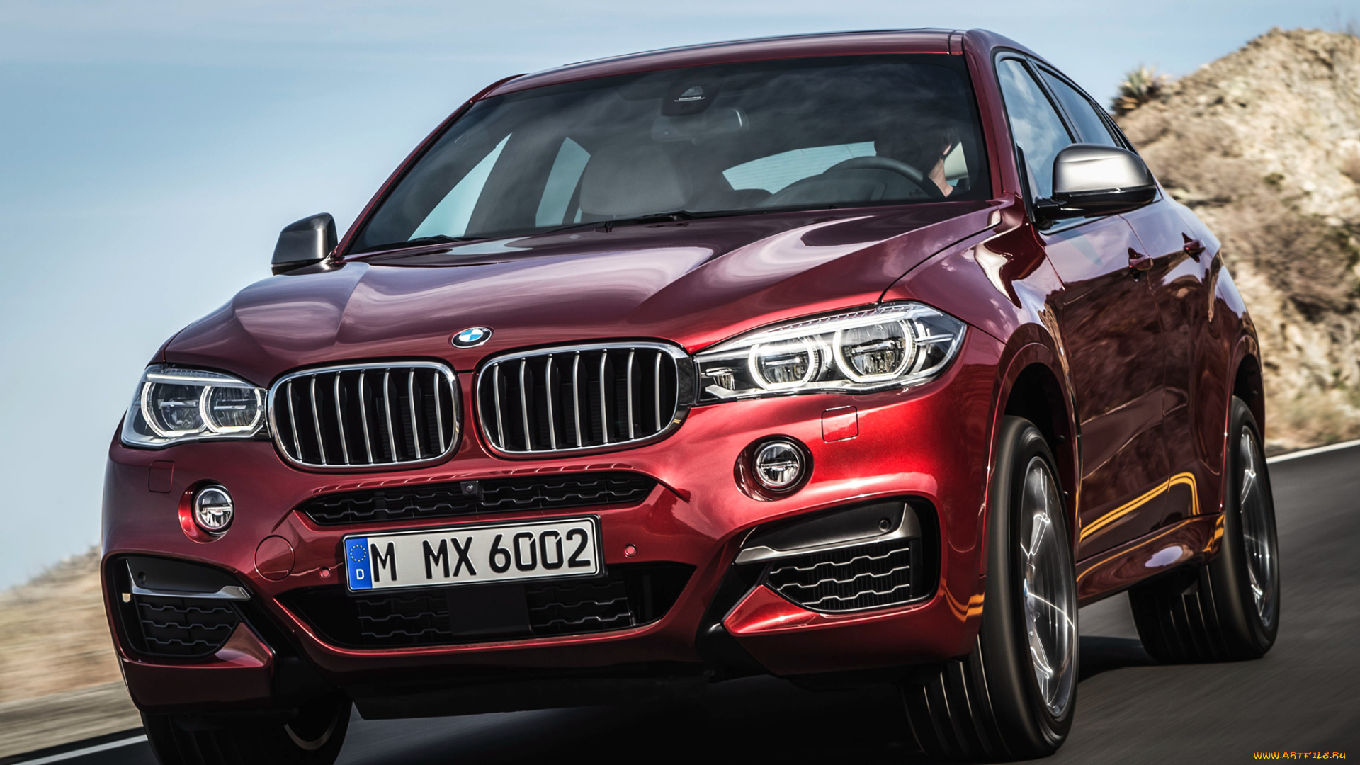 автомобили, bmw, x6, m50d, f16, 2014г, красный