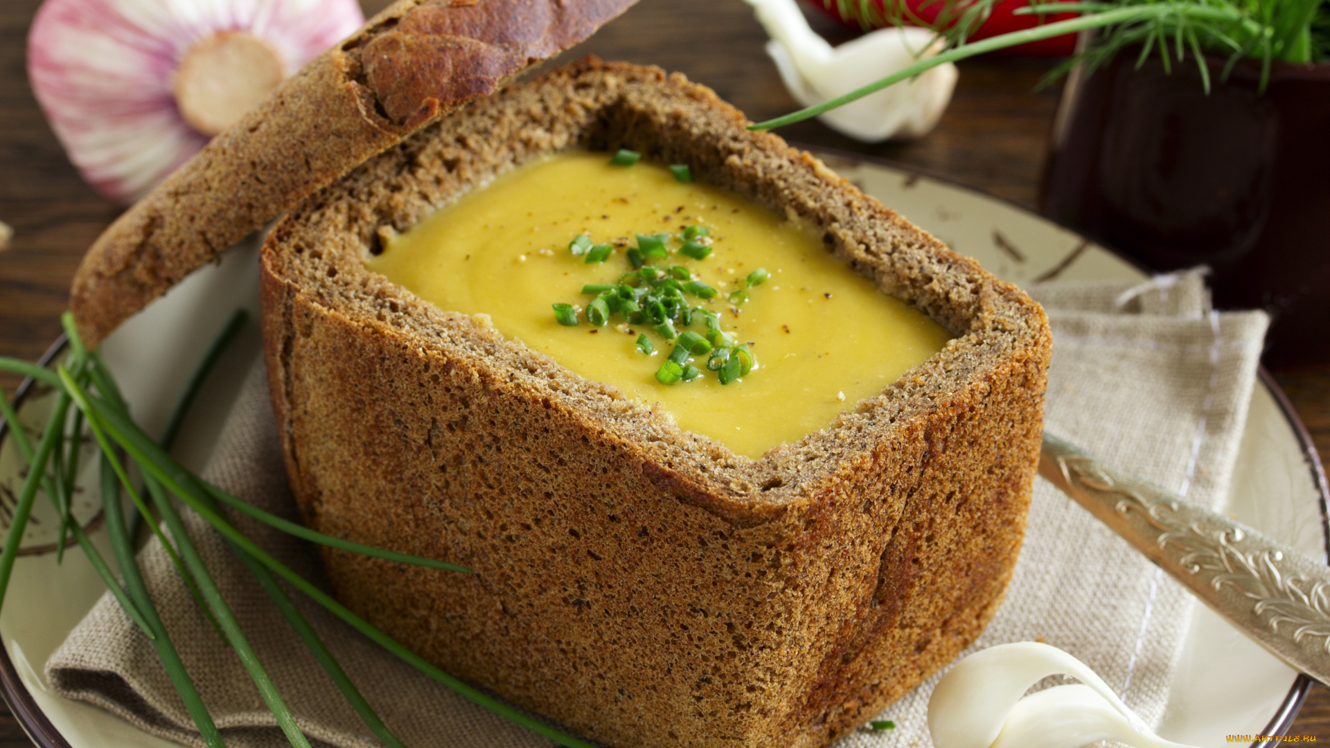 еда, первые, блюда, хлеб, суп, лук