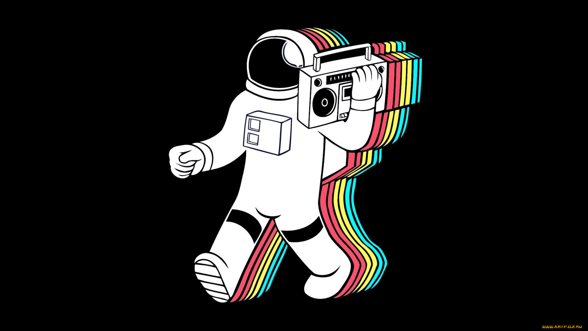 рисованные, минимализм, космонавт