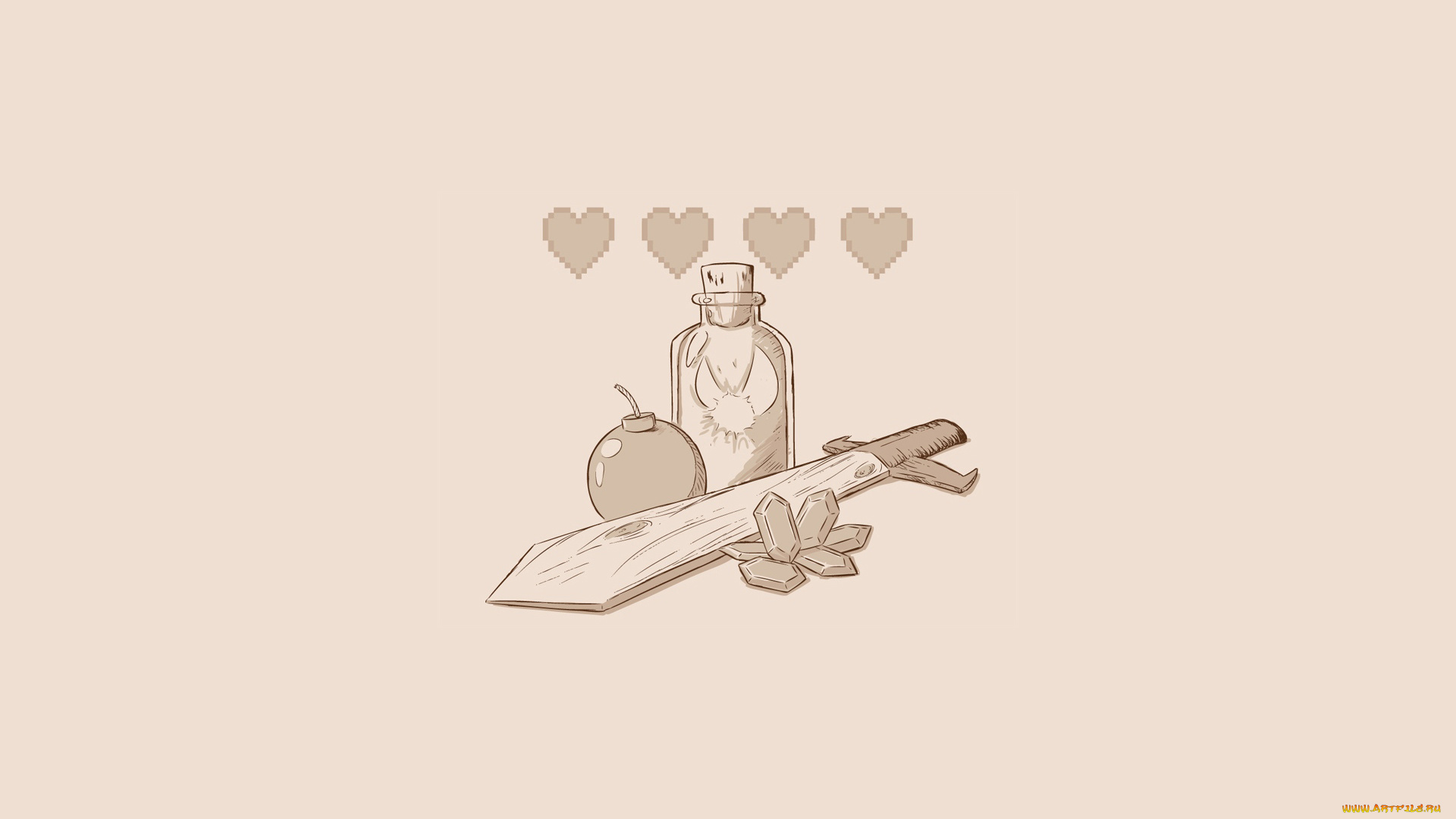 рисованные, минимализм, меч