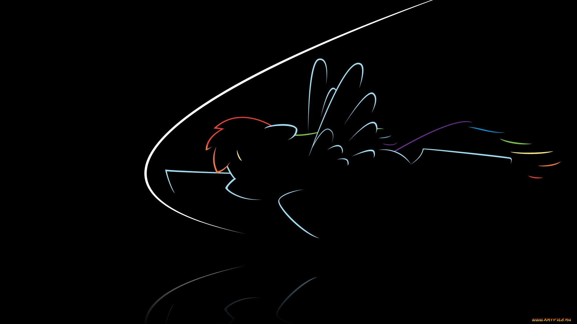 рисованные, минимализм, пони, темный