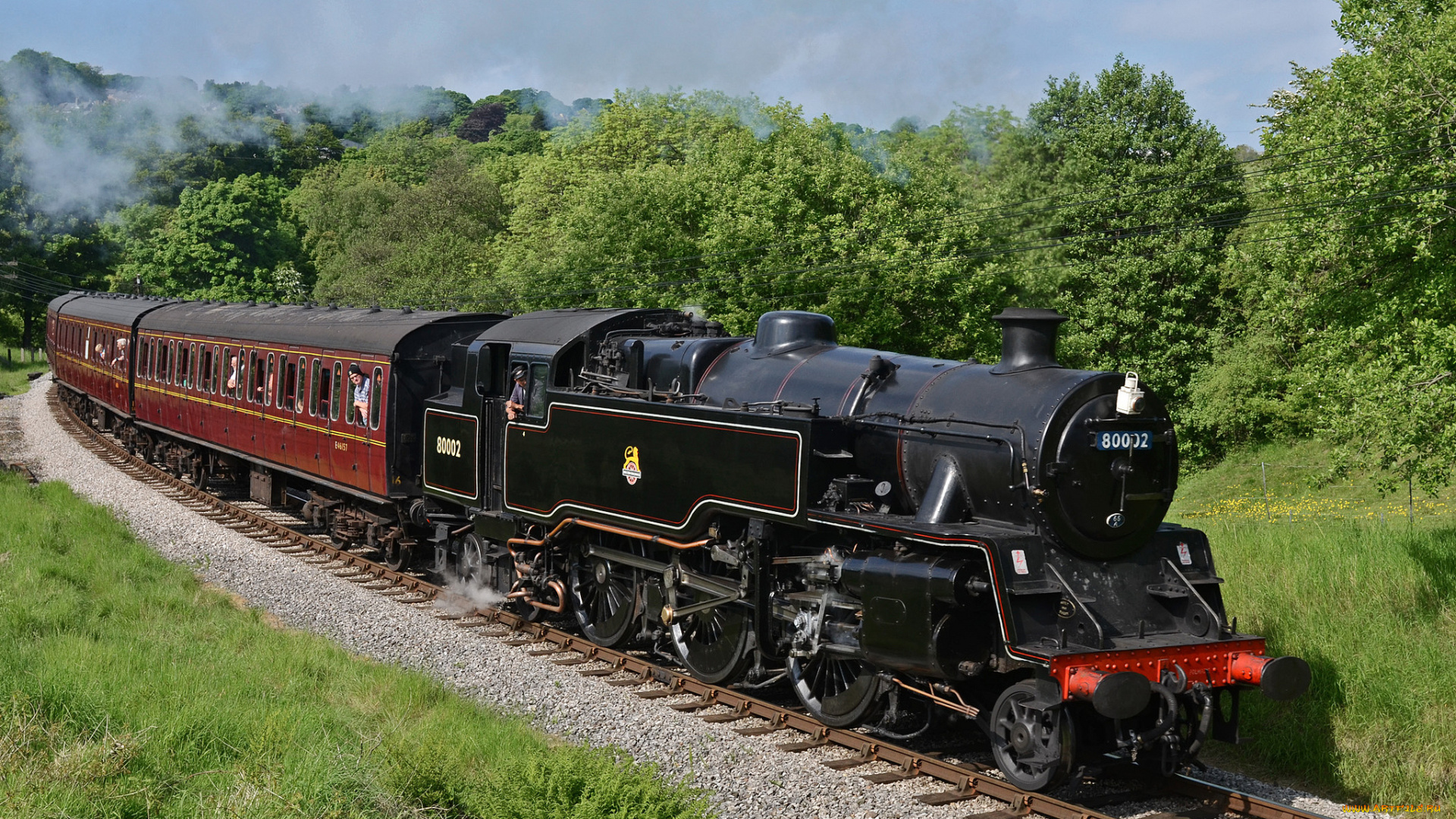 техника, паровозы, железная, дорога, рельсы, паровоз, вагоны