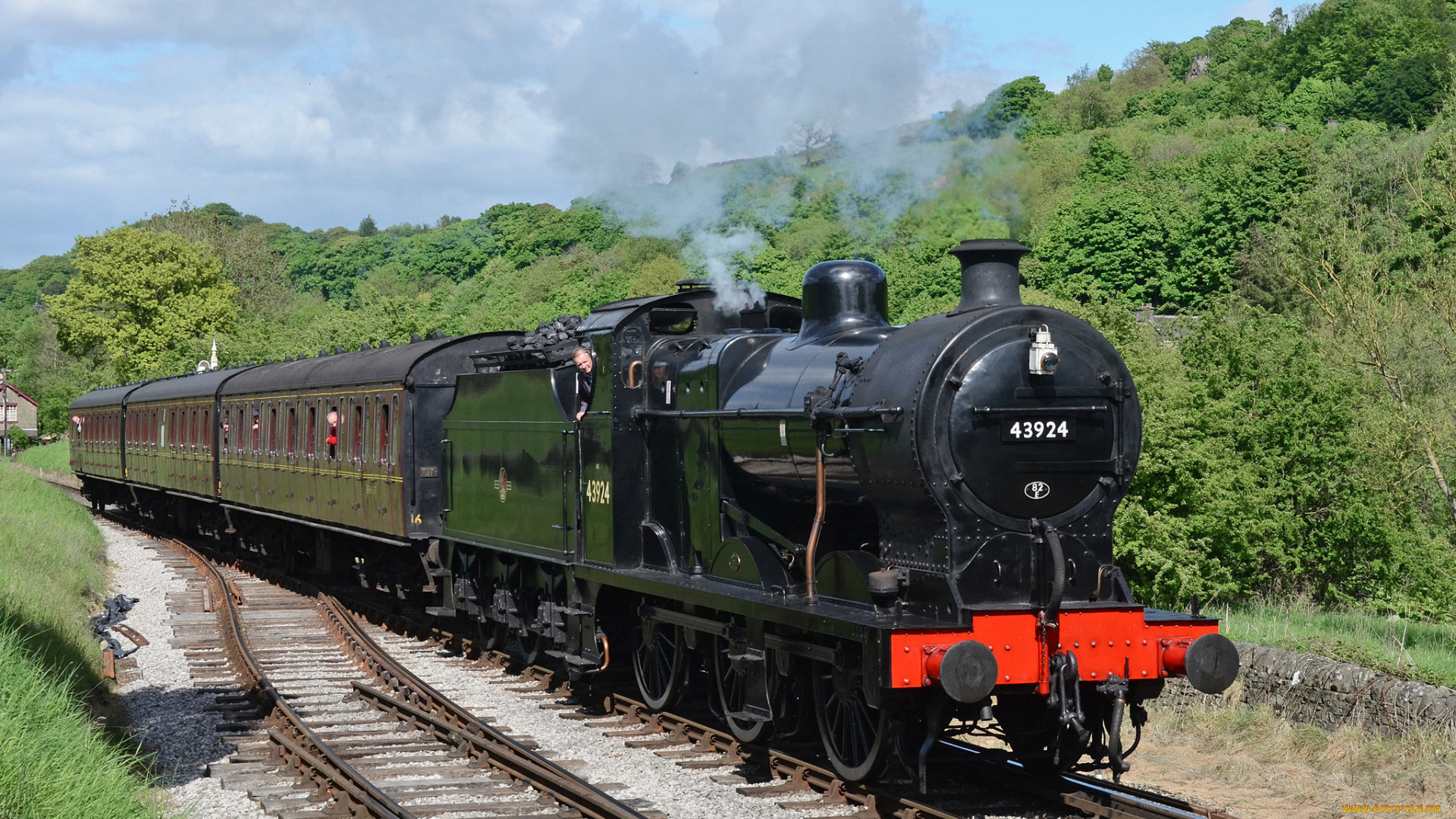 техника, паровозы, железная, дорога, рельсы, паровоз, вагоны