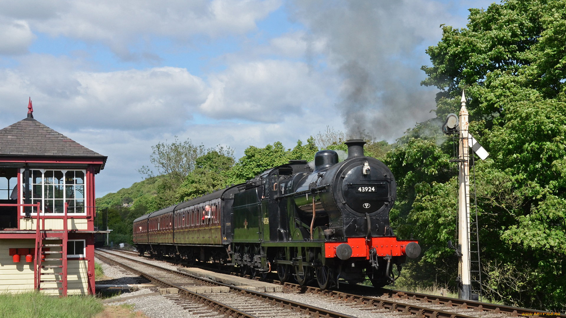 техника, паровозы, железная, дорога, рельсы, паровоз, вагоны