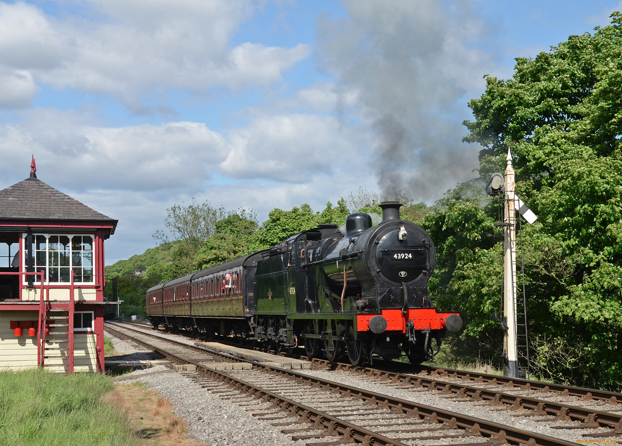техника, паровозы, железная, дорога, рельсы, паровоз, вагоны