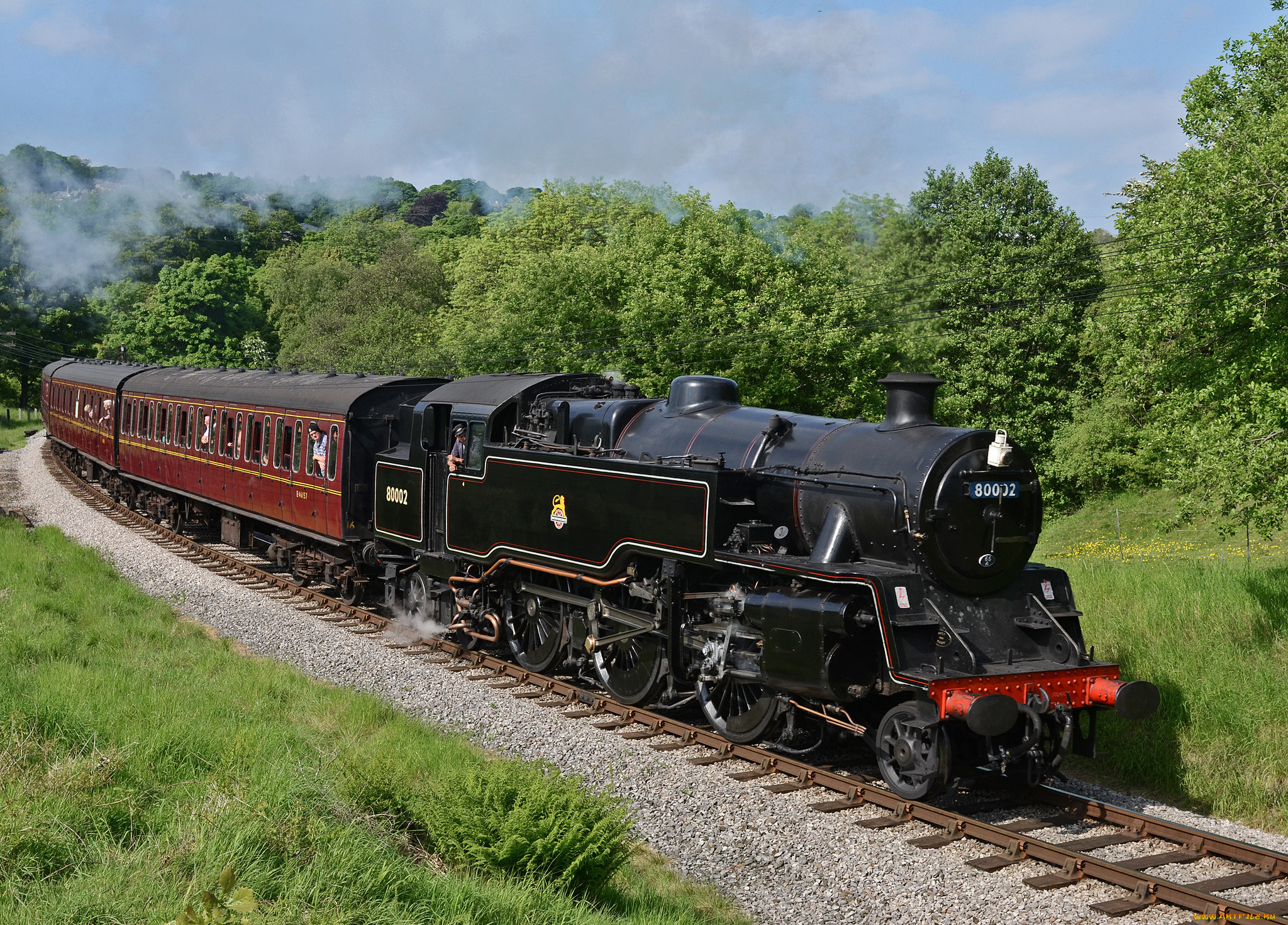 техника, паровозы, железная, дорога, рельсы, паровоз, вагоны