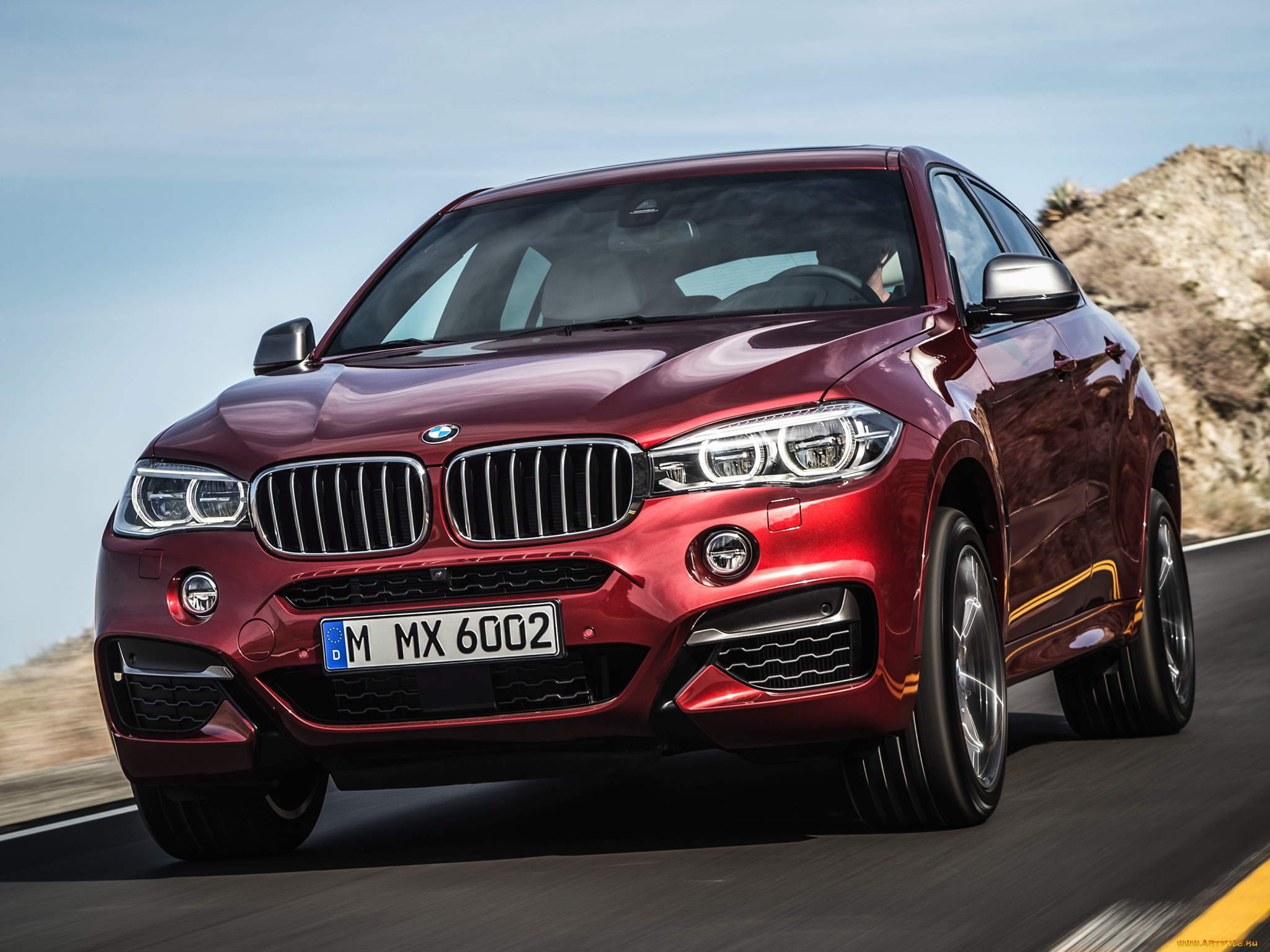 автомобили, bmw, x6, m50d, f16, 2014г, красный