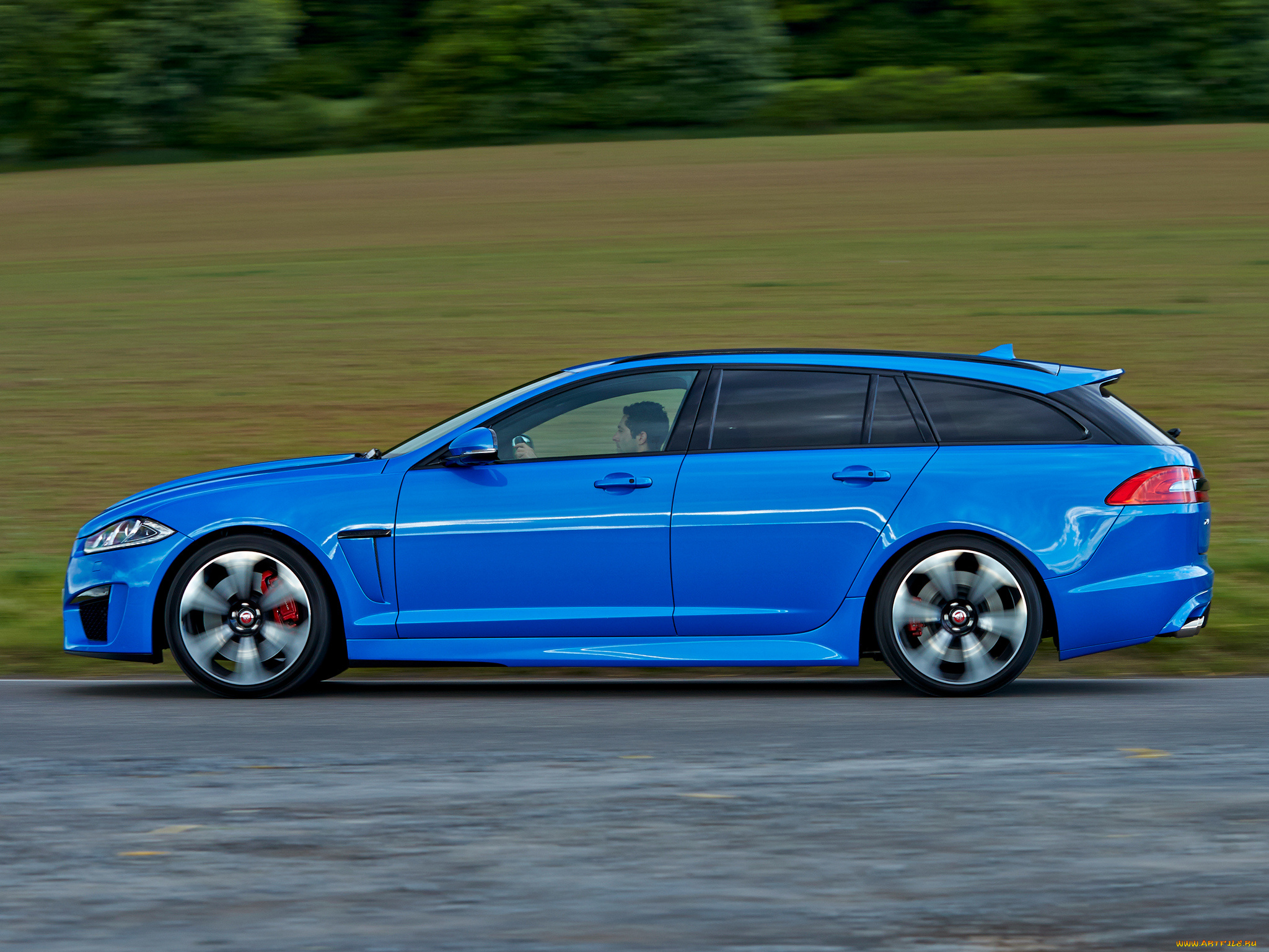 автомобили, jaguar, xfr-s, sportbrake, 2014г, синий
