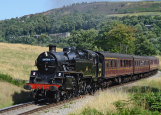 Картинка техника паровозы железная дорога рельсы паровоз вагоны