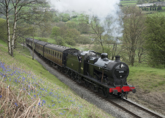 Картинка техника паровозы железная дорога рельсы паровоз вагоны