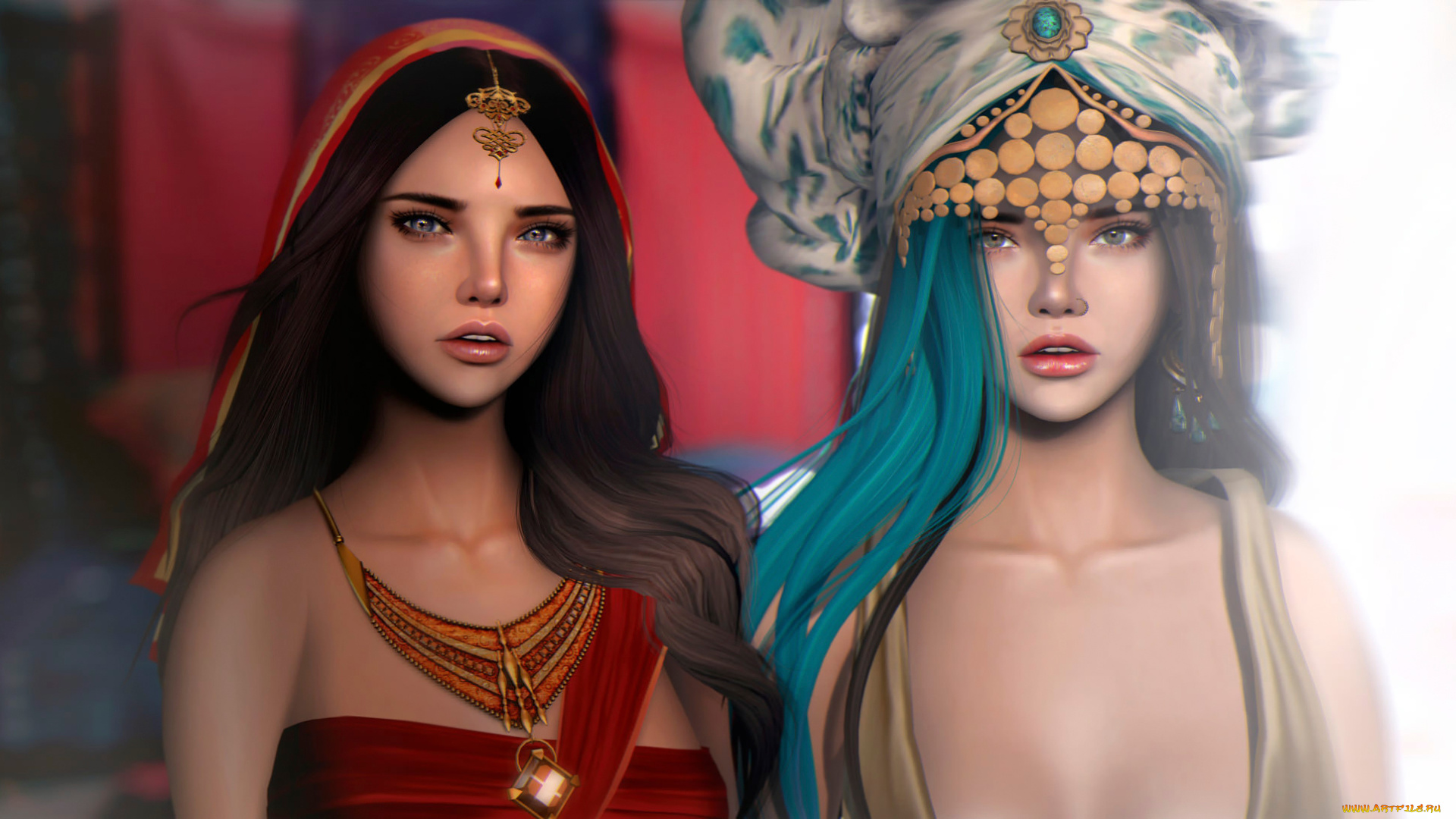 3д, графика, люди, , people, фон, девушки, взгляд