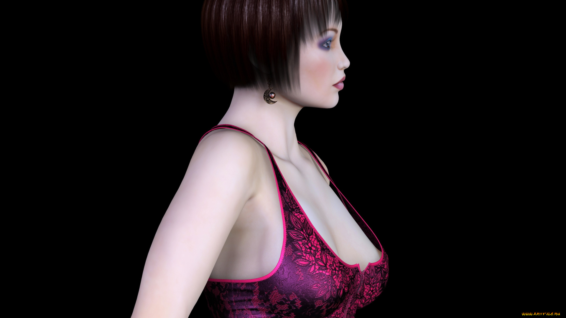 3д, графика, люди, , people, платье, фон, взгляд, девушка