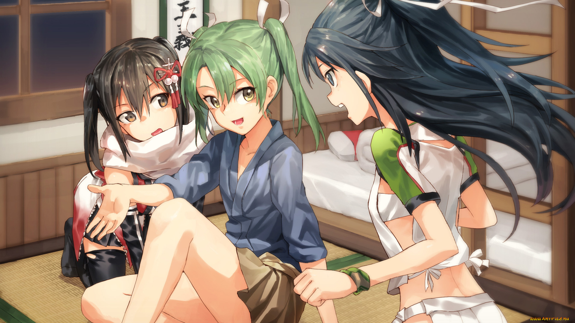аниме, kantai, collection, katsuragi, kantai, collection, kancolle, sendai, zuikaku, tugo, арт, девочки