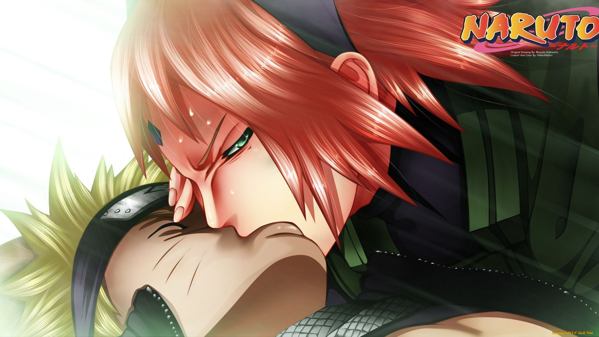 аниме, naruto, мужчина, помощь, девушка, uzumaki, haruno, sakura