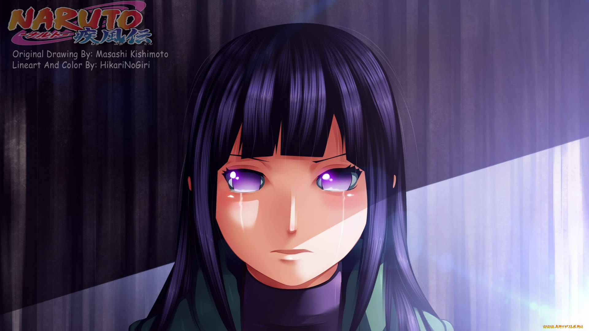 аниме, naruto, свет, слезы, девушка, hyuuga, hinata
