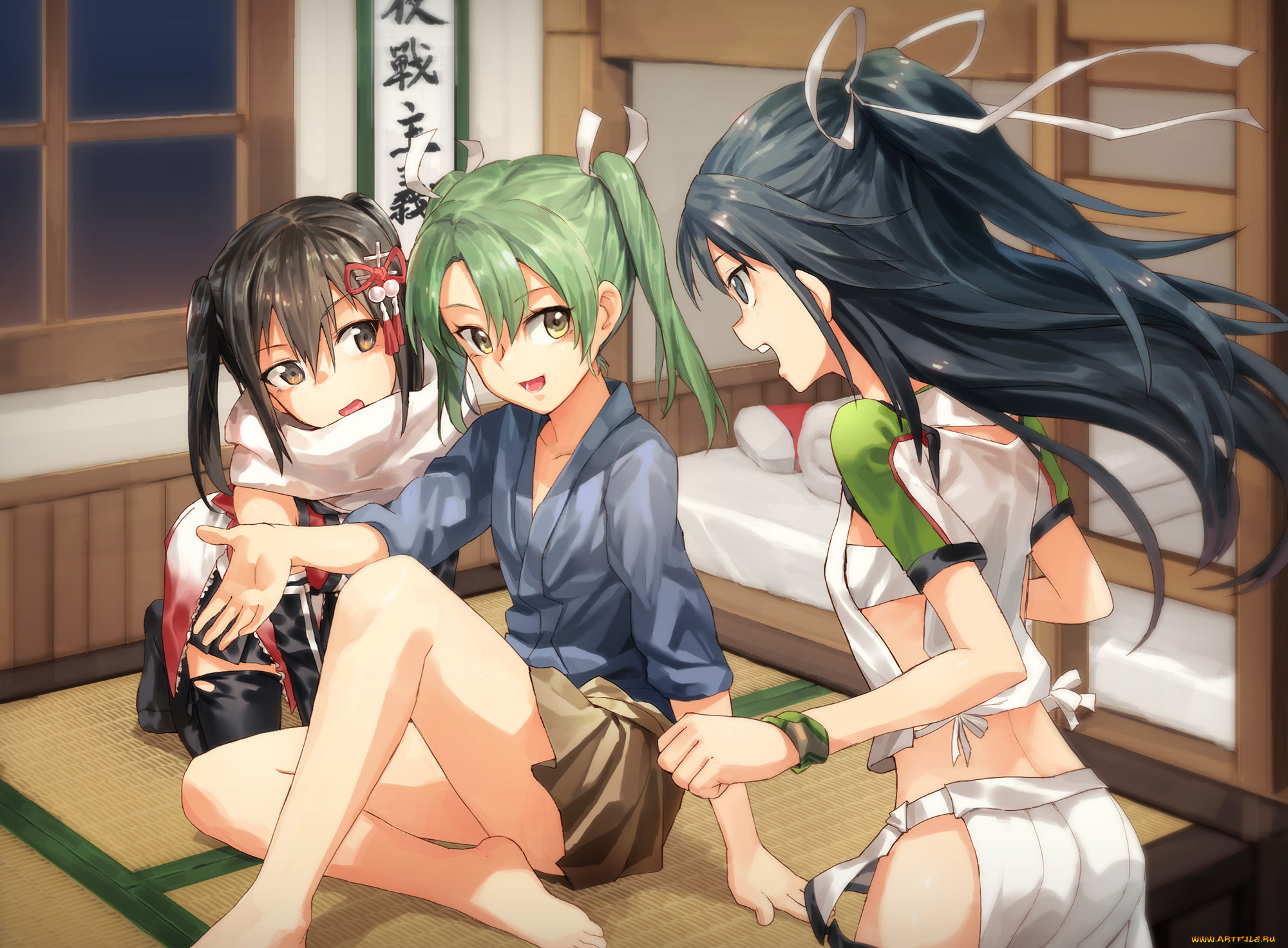 аниме, kantai, collection, katsuragi, kantai, collection, kancolle, sendai, zuikaku, tugo, арт, девочки