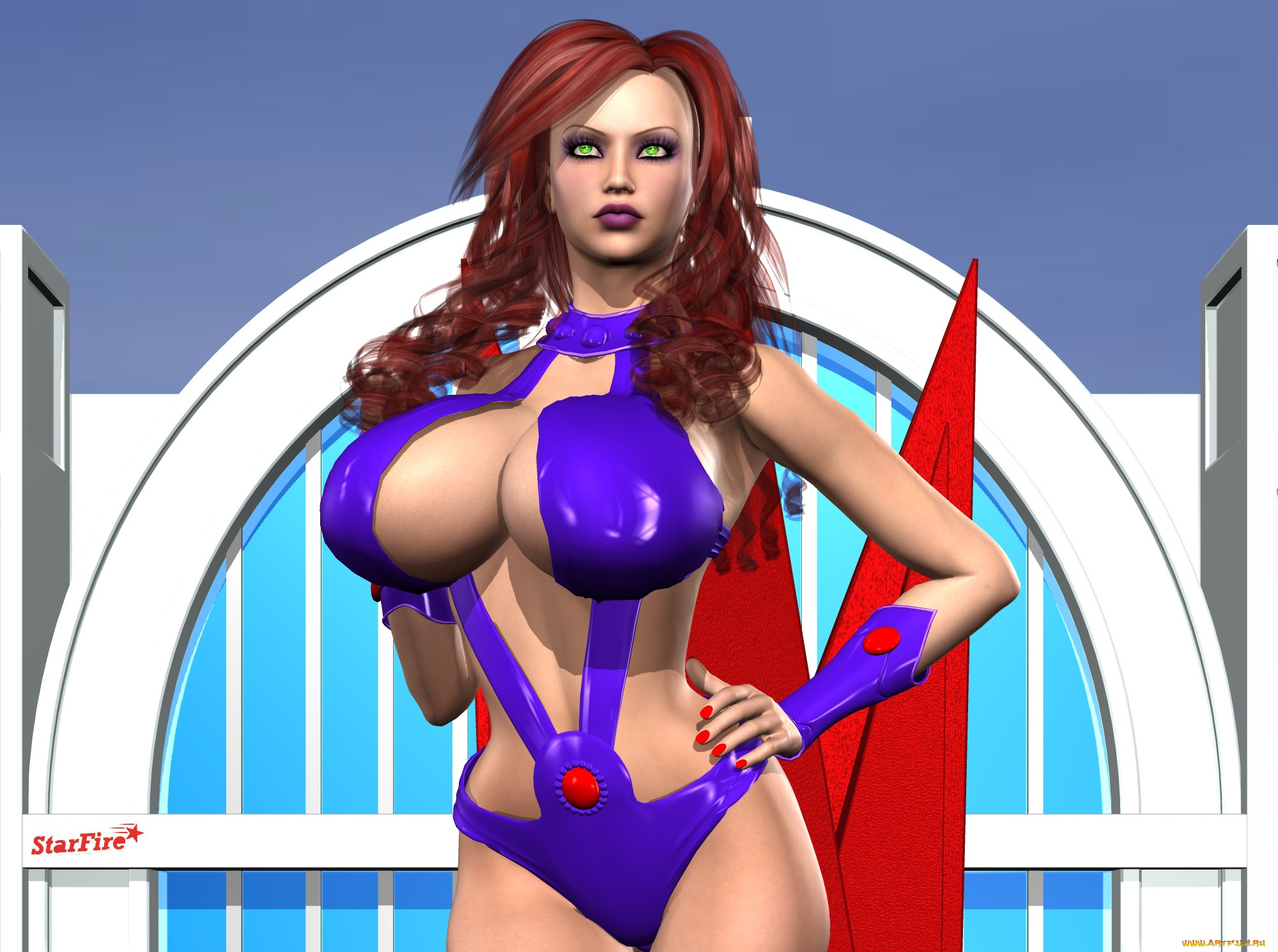 3д, графика, люди, , people, девушка, рыжая, фон, взгляд