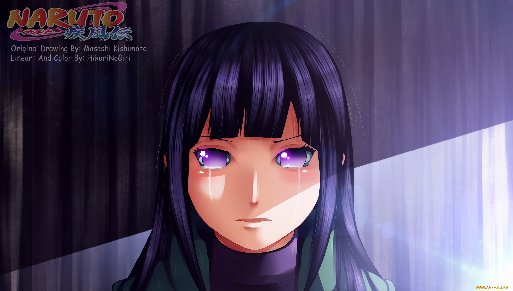 аниме, naruto, свет, слезы, девушка, hyuuga, hinata