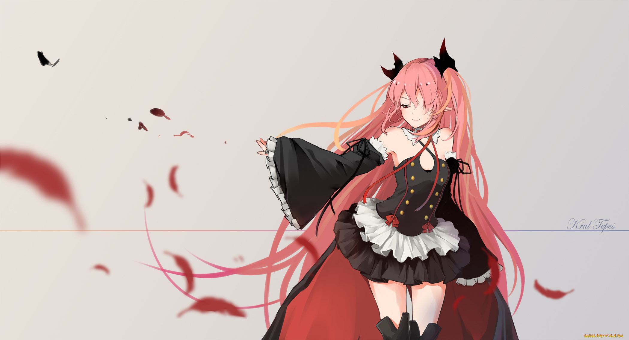 аниме, owari, no, seraph, owari, no, seraph, krul, tepes, satorixxx, арт, девушка, платье, эльф