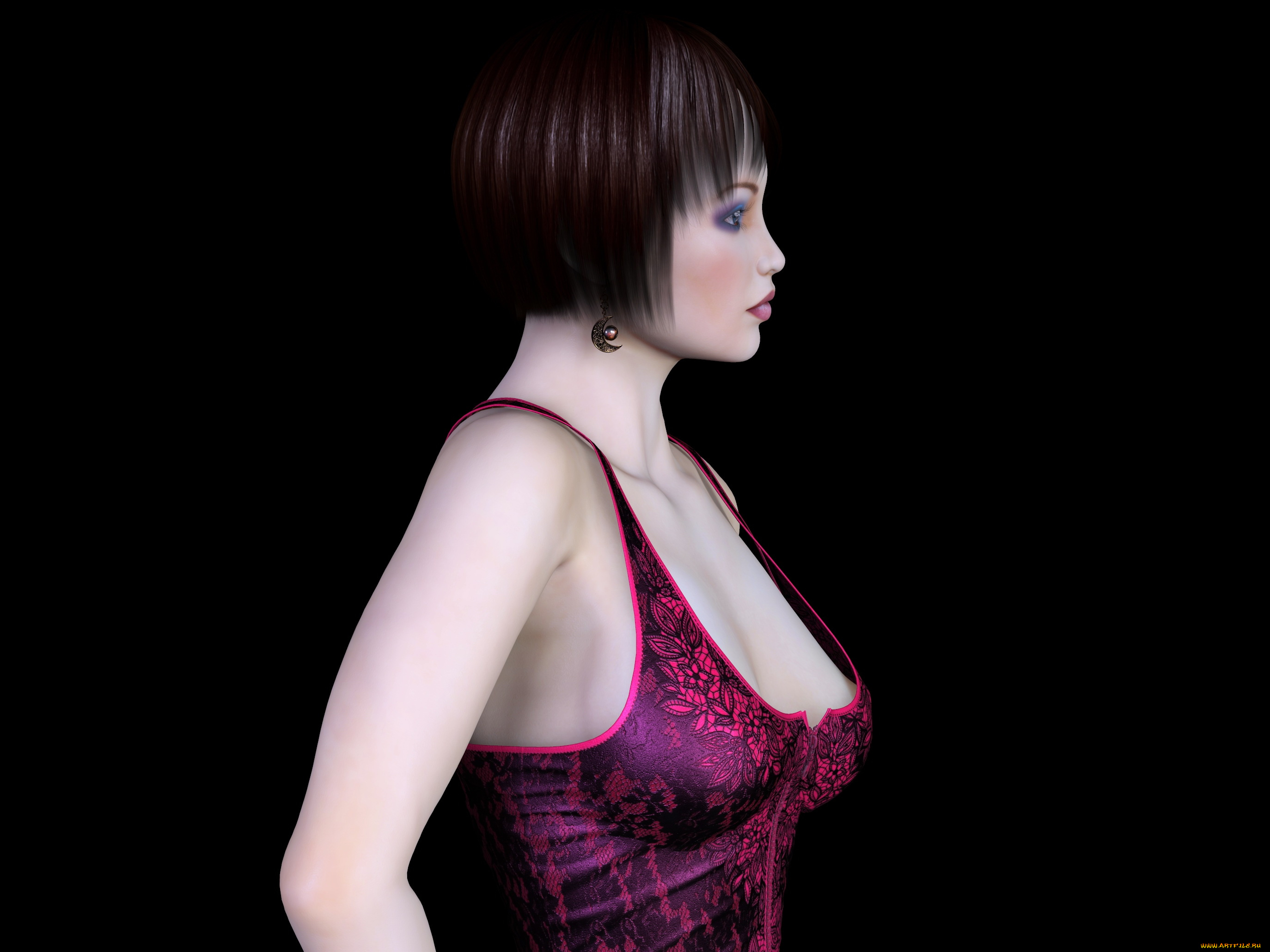 3д, графика, люди, , people, платье, фон, взгляд, девушка