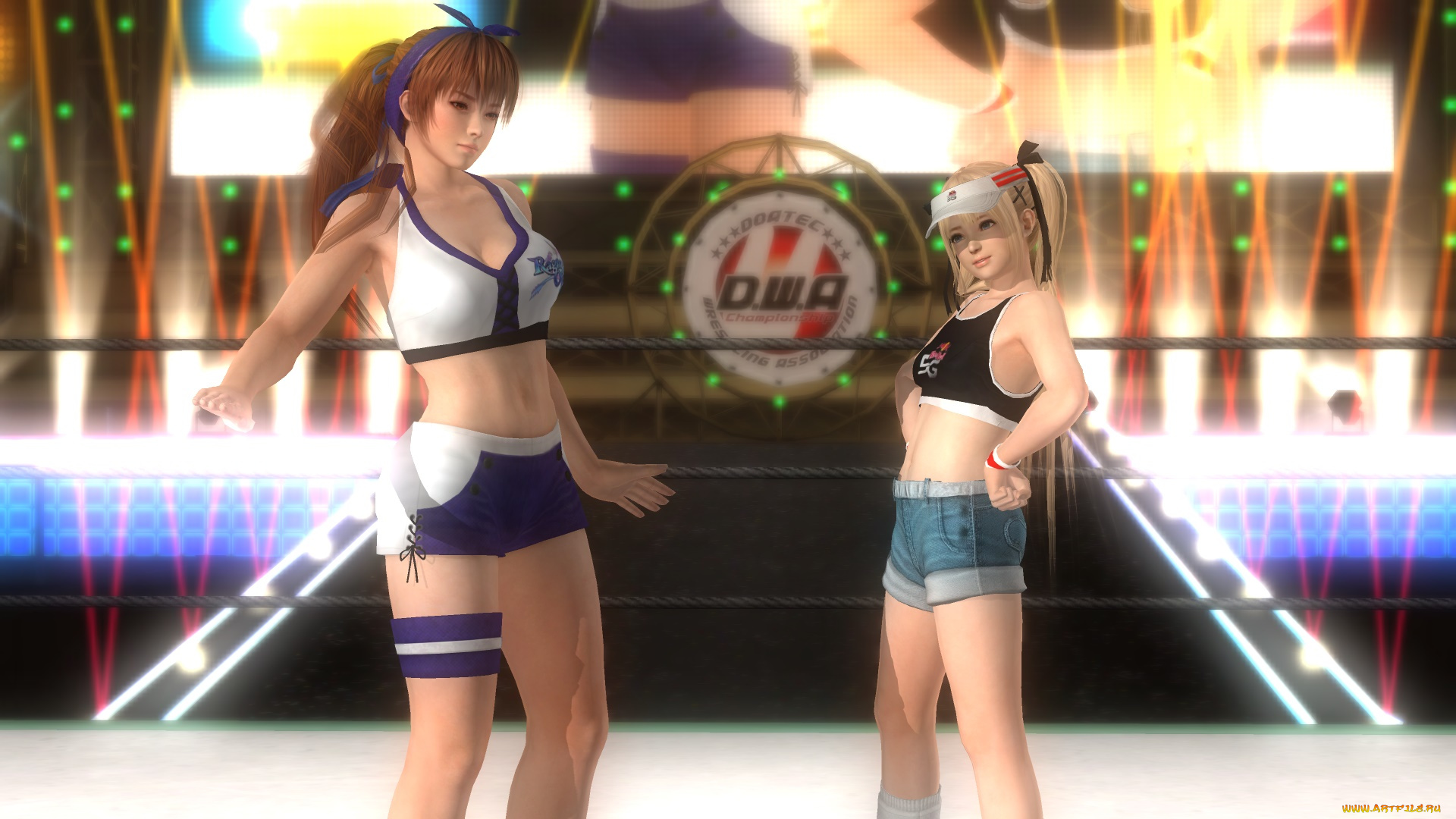 3д, графика, аниме, , anime, девушки, взгляд, фон, поза