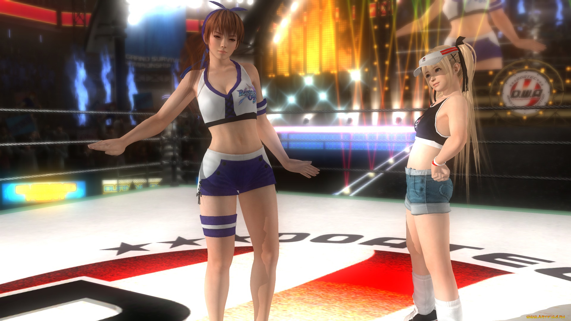 3д, графика, аниме, , anime, девушки, взгляд, фон, поза