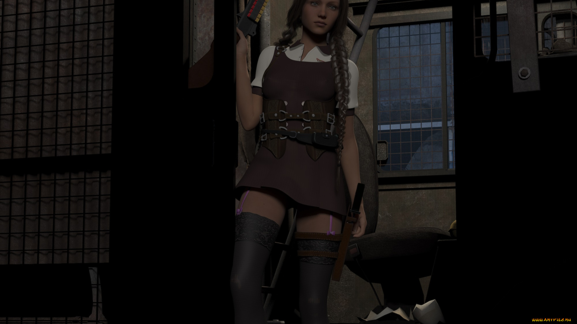 3д, графика, фантазия, , fantasy, девушка, взгляд, фон