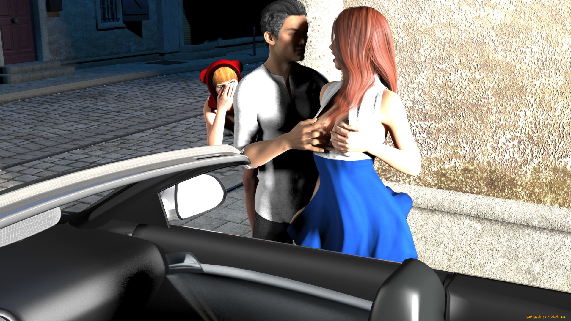 3д, графика, люди, , people, девушки, взгляд, фон, парень