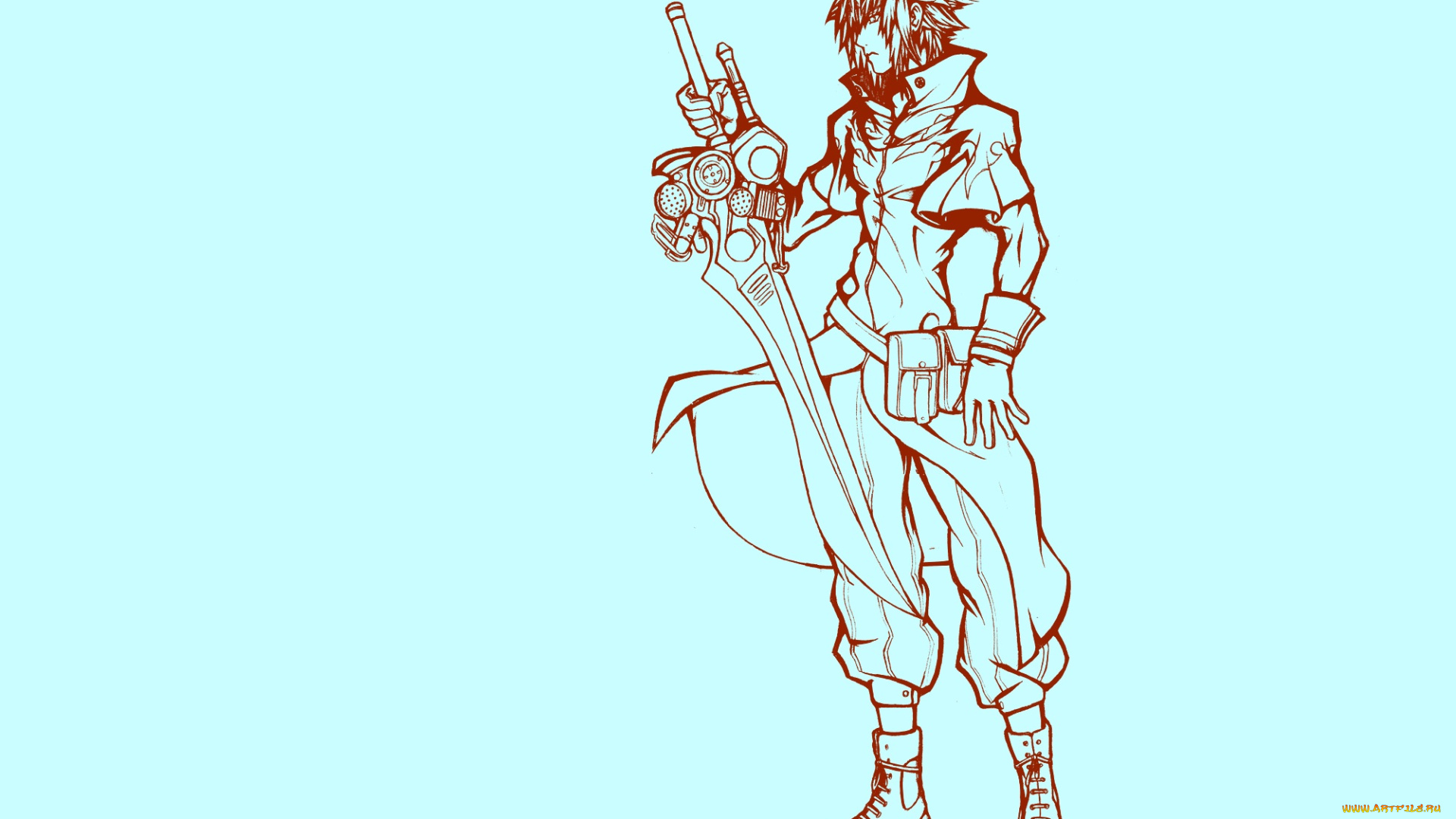 аниме, final, fantasy, парень, меч