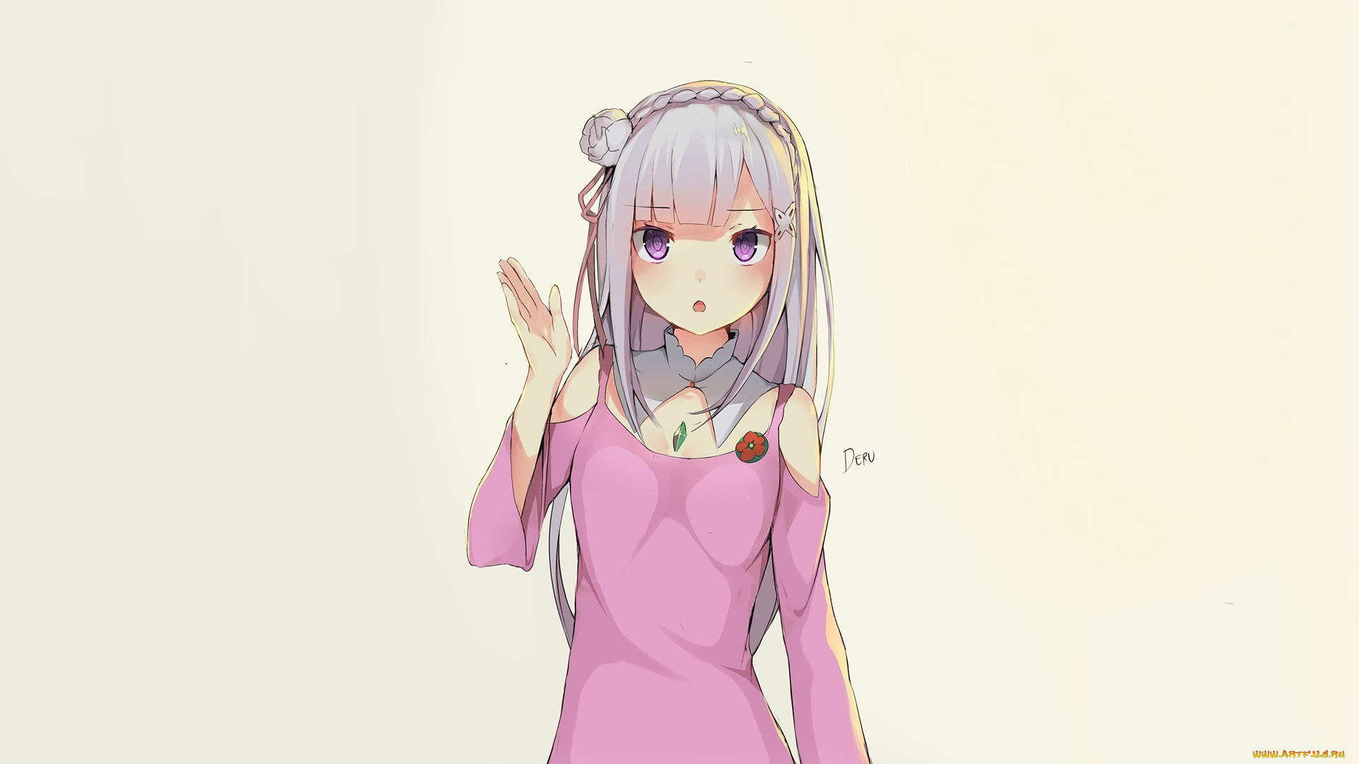 аниме, re, , zero, kara, hajimeru, isekai, seikatsu, девушка, взгляд, фон
