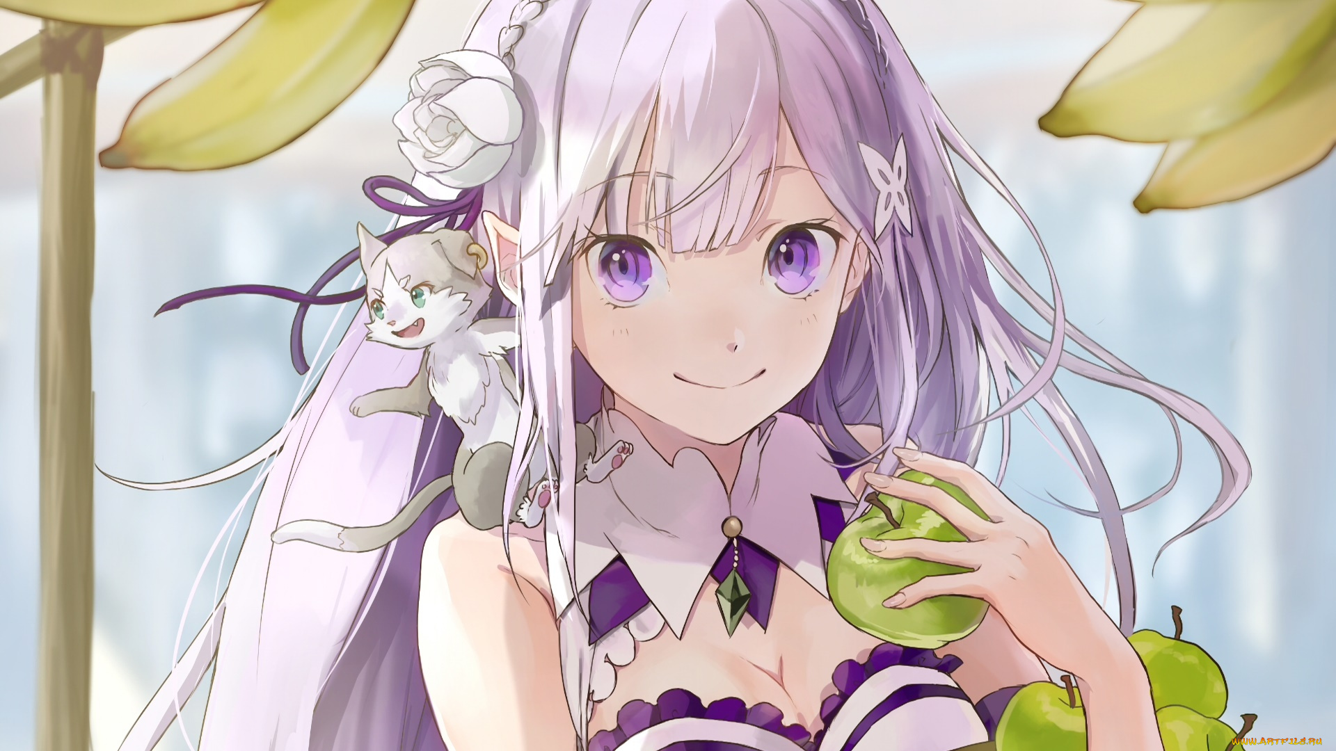 аниме, re, , zero, kara, hajimeru, isekai, seikatsu, фон, взгляд, девушка