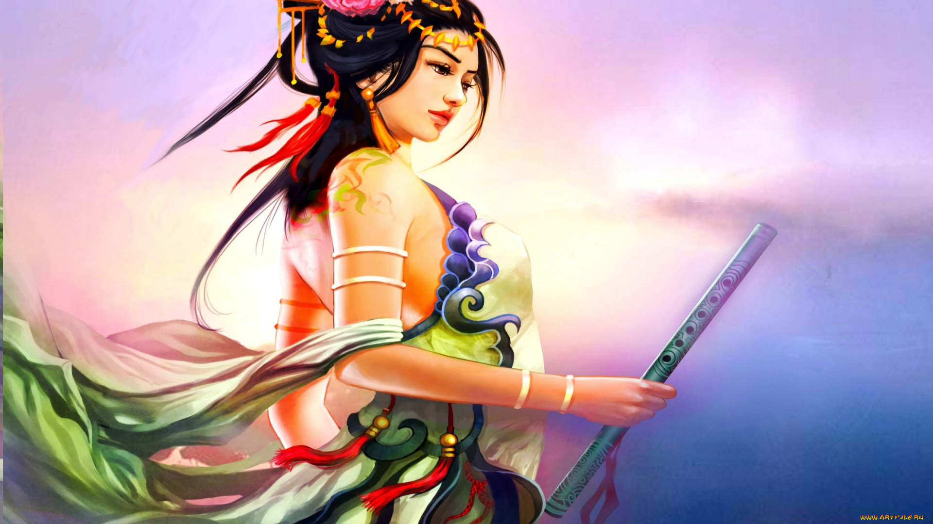 фэнтези, девушки, фон, девушка, взгляд