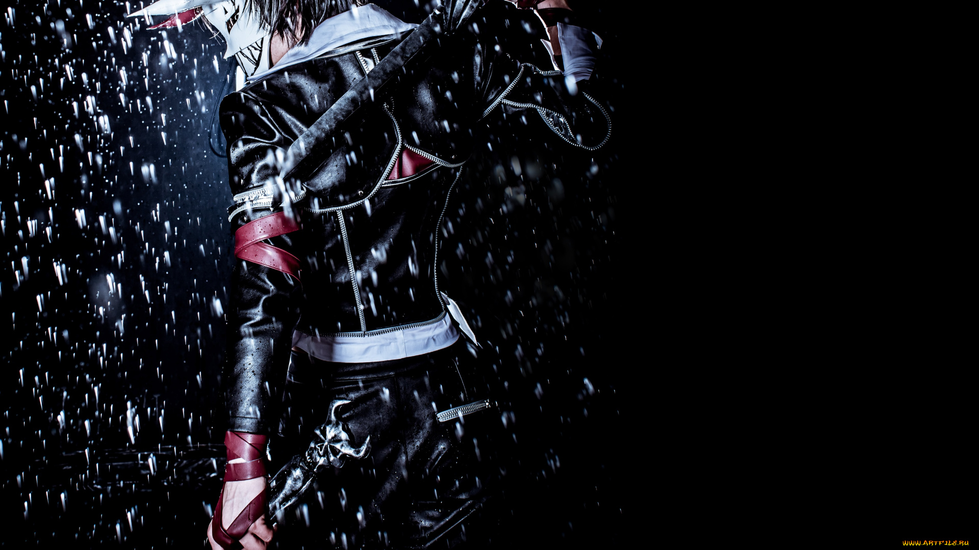 разное, cosplay, , косплей, hero, warz, парень, дождь, оружие, игра, маска