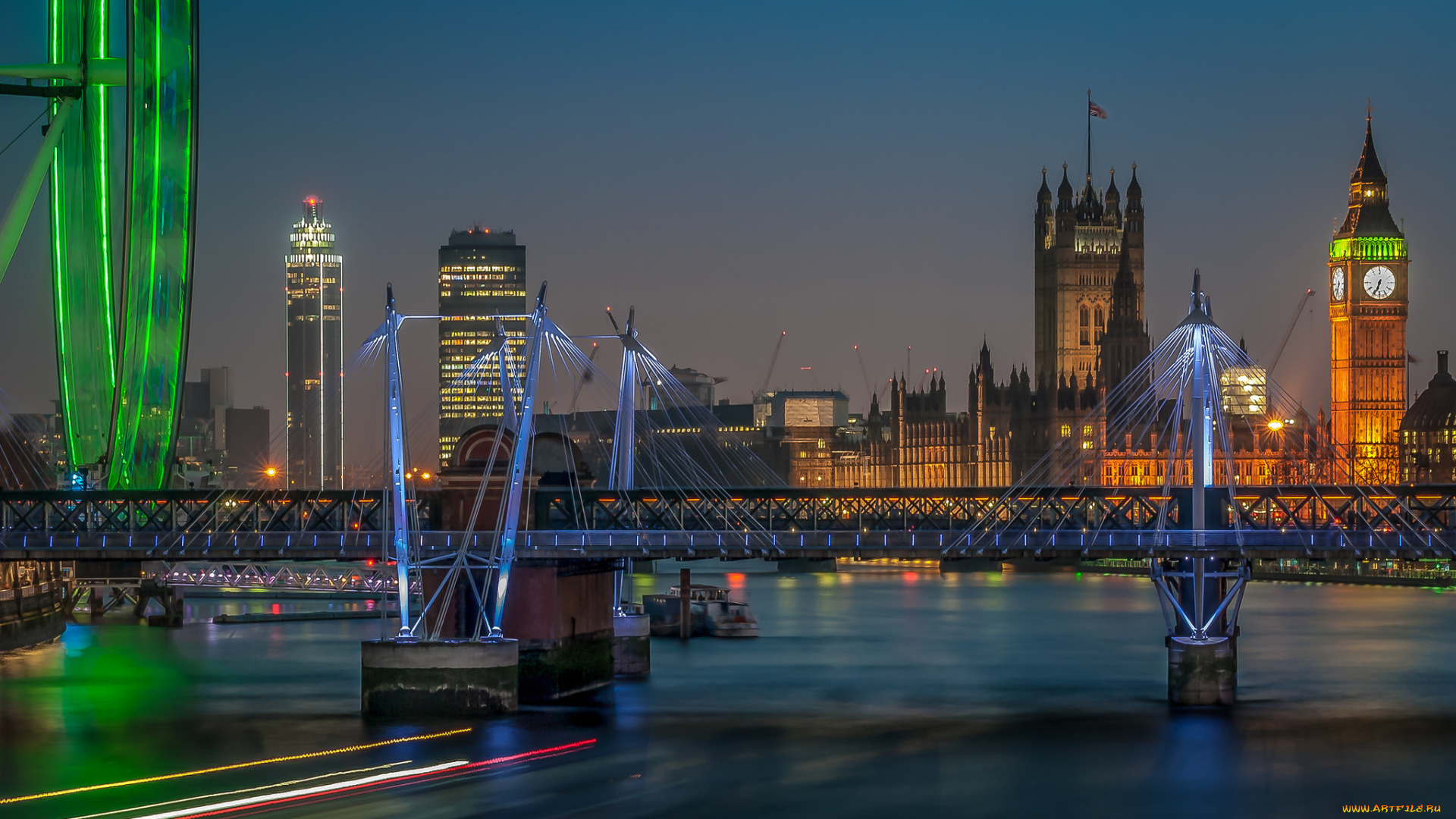 taken, from, waterloo, bridge, , london, , england, города, лондон, , великобритания, река, мост, ночь