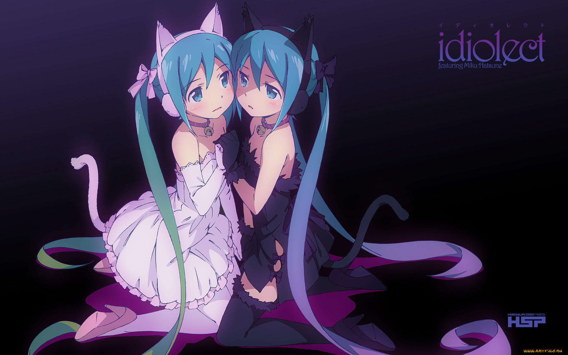 аниме, vocaloid, фон, взгляд, девушки